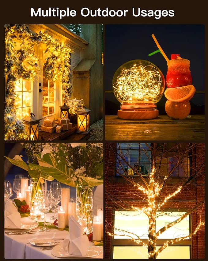 Luces Solares de Cadena LED 132 Pies 400 LEDs Impermeables miniatura 5
