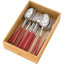 Bamboo Kitchen Drawer Organizer 9"x 6", Storage Box for Utensil Organizer