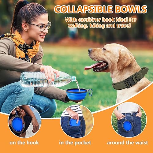 Vista 57 de HYDEME Collar táctico ajustable para perro, collar de nailon de entrenamiento militar con mango de control y hebilla de metal pesado para perros