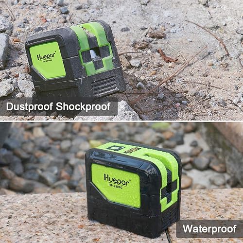 Miniatura 34 de Nivel láser con 2 puntos de plomada - Huepar 2 puntos de plomada y 2 herramientas de nivel láser de alineación de línea cruzada con ángulo amplio