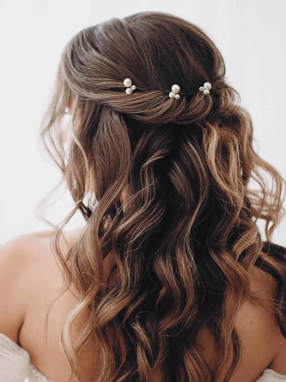 SWEETV Bridal Hair Pins Pearl Headpiece for Brides, Bridesmaids, and Flower Girls - 3Pcs Wedding Hair Clips and Pieces - Image 3