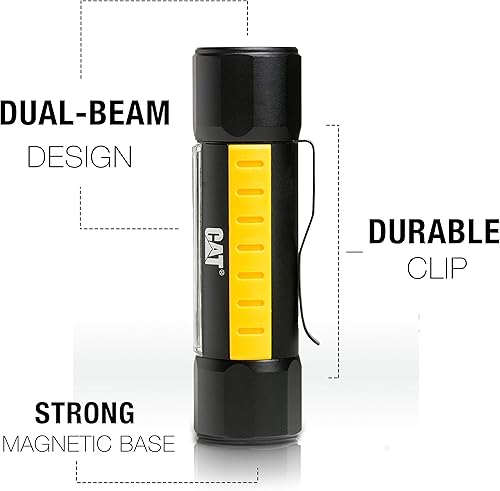 Miniatura 2 de Cat CT3410 - Luz táctica de aluminio de doble haz, haz superior de 275 lúmenes, luz de panel de inundación de 200 lúmenes, negroamarillo
