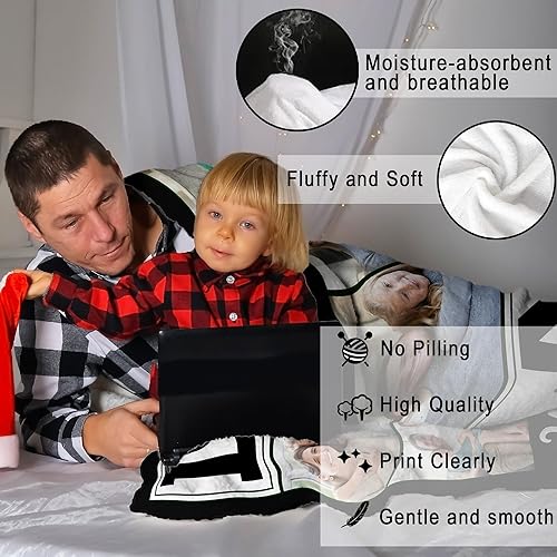 Vista 55 de Regalos personalizados para el día del padre, cumpleaños para papá de hija, esposa, hijo, regalos personalizados para el día del padre, manta con S1