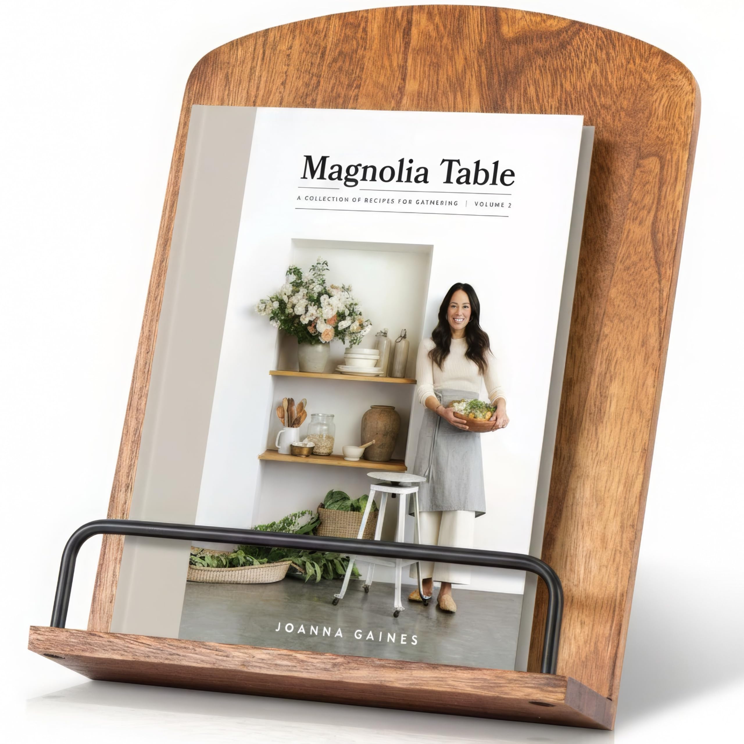 Beautiful Cookbook Stand for Your Kitchen Counter - Solid Wood Stand Easily Keeps Cook or Recipe Books Open for Convenient Cooking - Perfectly Fits Your iPad/Tablet and Enhances Any Kitchen Decor