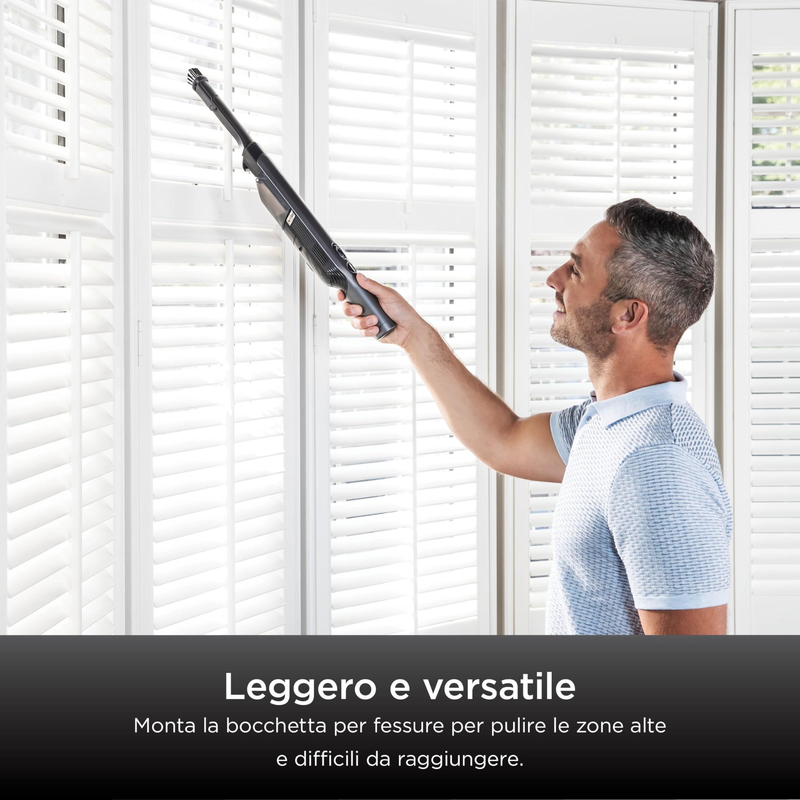 Shark WandVac 1.0 Aspirabriciole Senza Fili, Potente, Compatto e Leggero, con Bocchetta per Fessure e Accessori per Pulizia Multisuperficie, con Base di Ricarica, Grigio, WV200EU