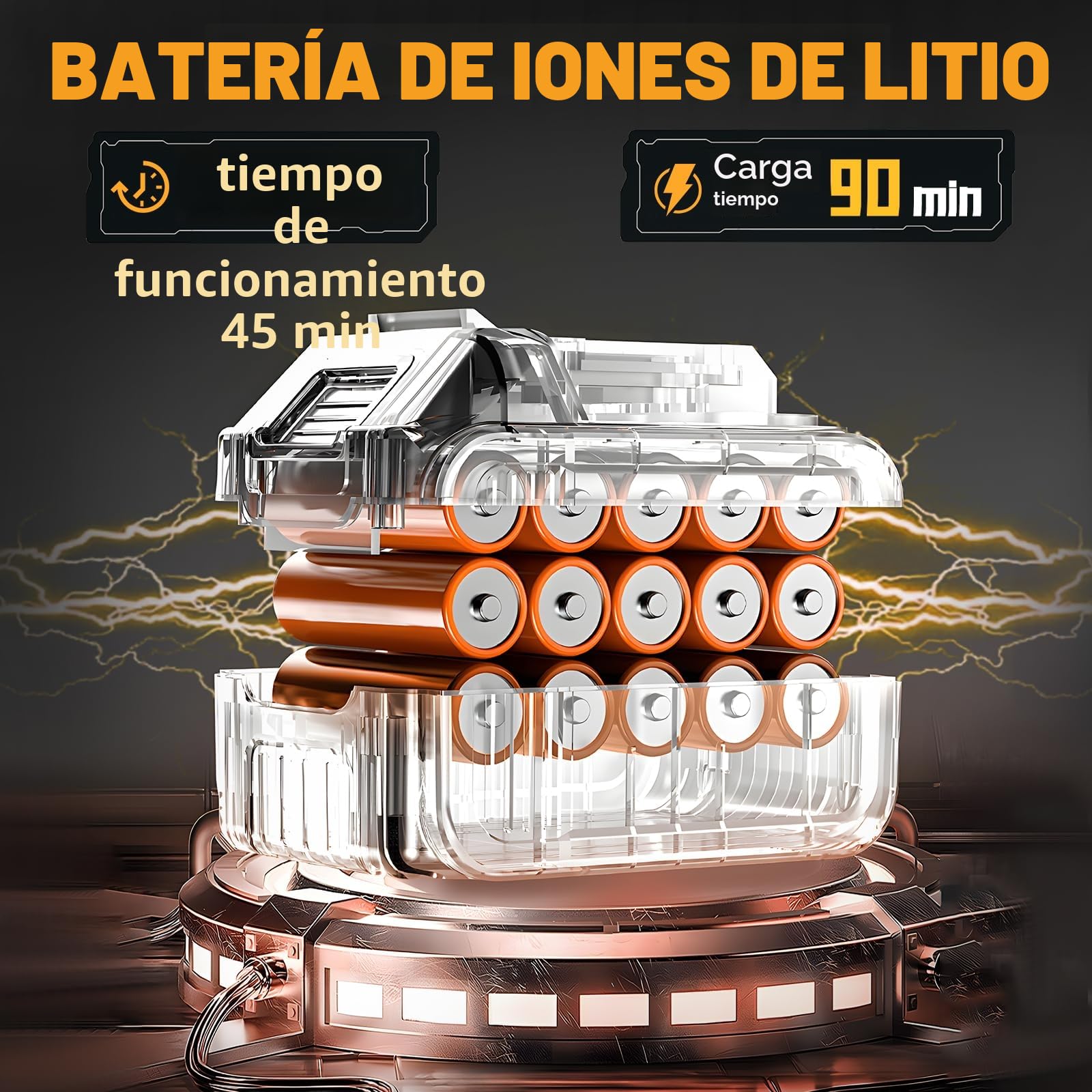 Motosierra Eléctrica Telescópica hasta 2,3m, Podadora de Pértiga con Batería, Mini Motosierra Batería 4000 mAh, 6 Pulgadas Sierra Eléctrica Telescópica para Poda, Cabeza del Motor Orientable a 180°