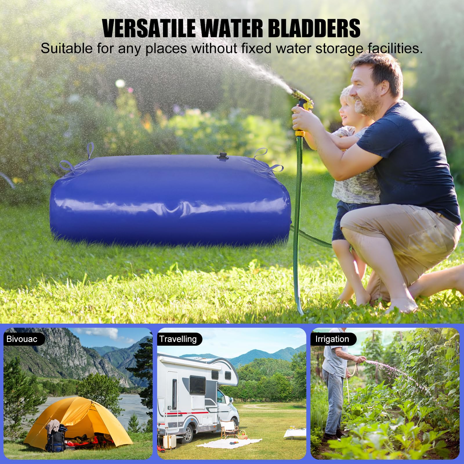Réservoir d'eau Pliable et Portable, Conteneur de Rangement pour Camping, Urgence Eau, Prévention Incendie