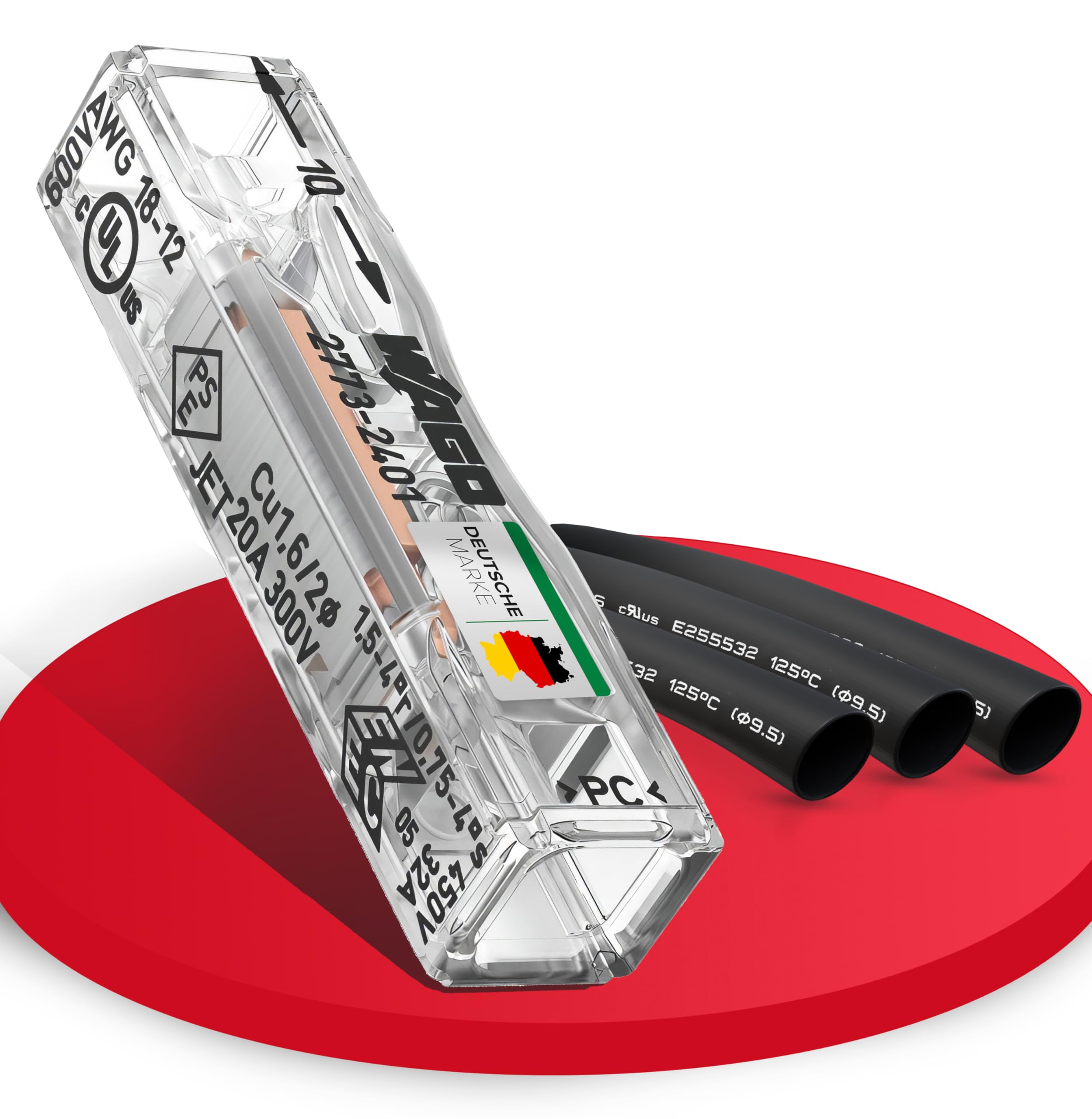 Heidemann WAGO ISO Flex Reparaturset Kabelverbinder mit 6 Stück WAGO Durchgangsverbinder (mit 3 Schrumpfschläuchen, für 0,75-4,0 mm 2 eindrähtig und 1,5-4,0 mm 2 zweidrähtig)