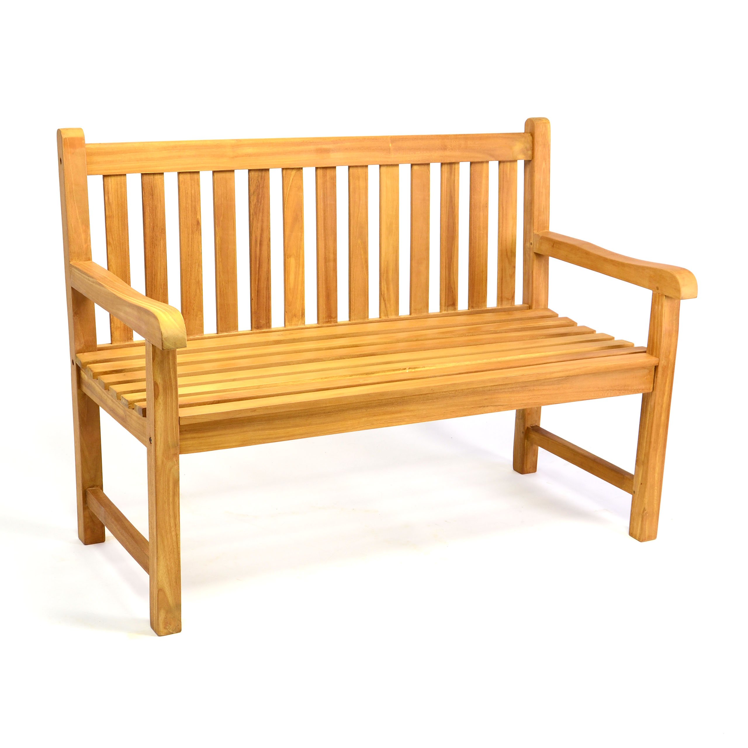 Divero 2-Sitzer Gartenbank Turin aus Teak-Holz, behandelt – Farbe: Braun