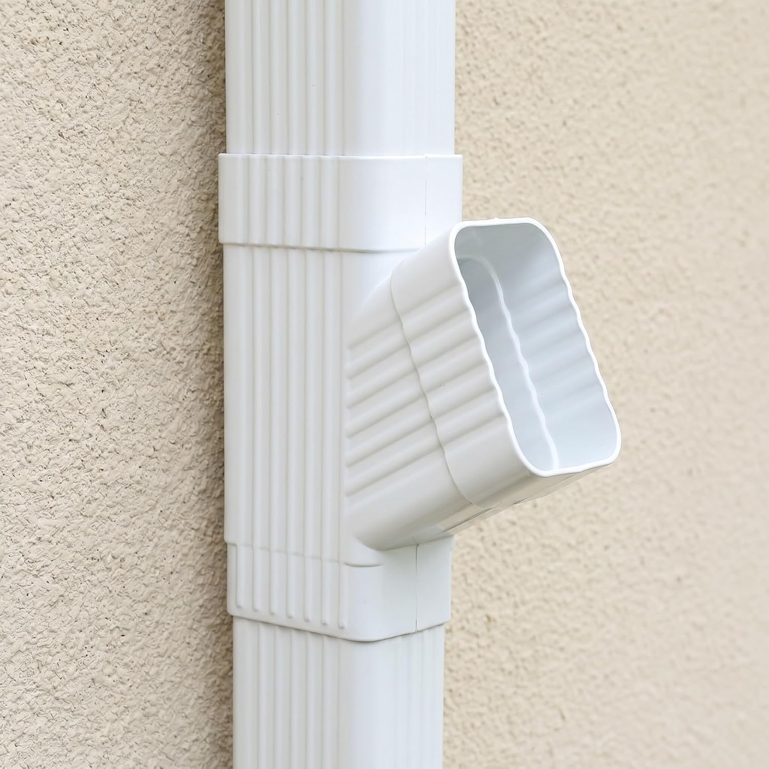 Toddmomy Downspout Diverter, 1.97"×3.15" Aluminum Alloy Downspout Y Splitter Connector for Rain Gutter, Outdoor Drainage Extension Accessory