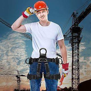 Arreio de segurança contra quedas e proteção contra quedas, arnês de segurança para escalada com vários pontos de ajuste, tamanho universal para montanhismo com almofada Good Times