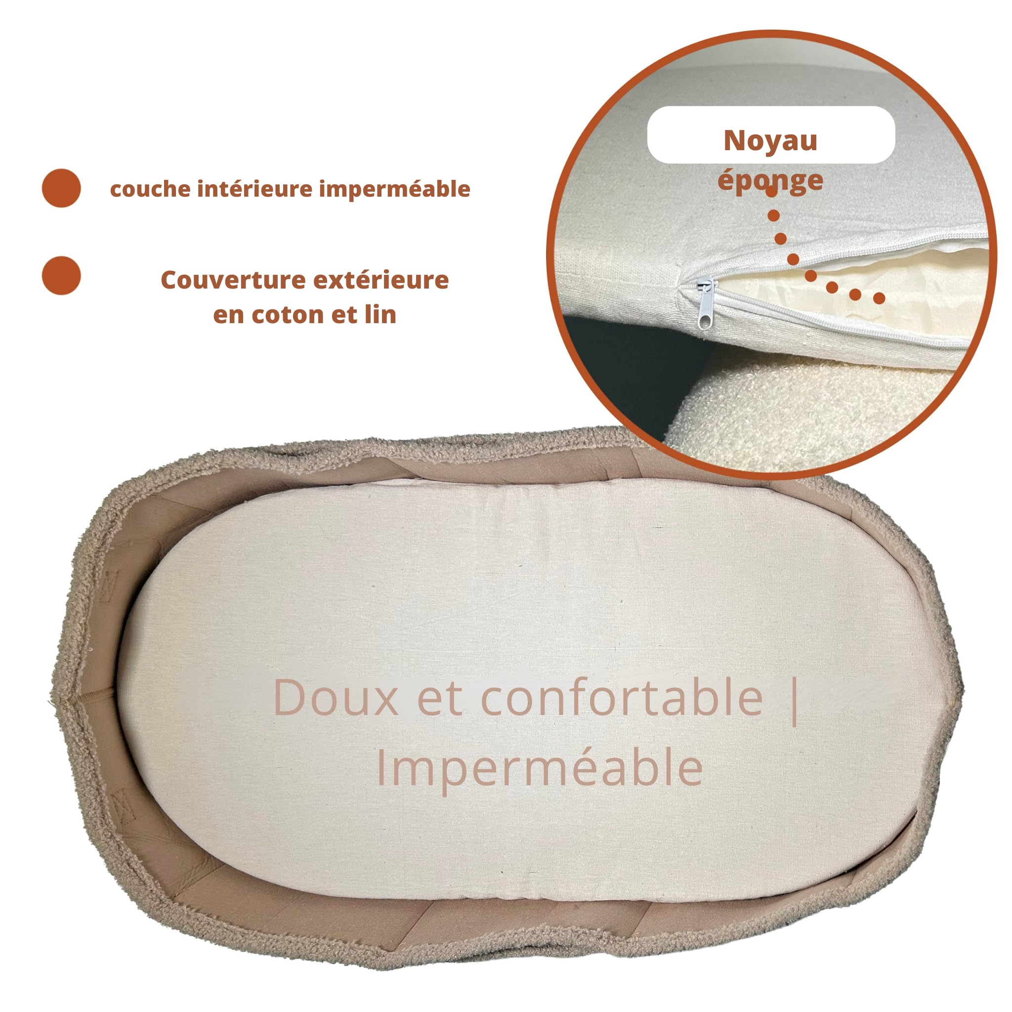 lit cocon nouveau-née portable-panier à langer ergomique,doux et sécurisé pour le sommeil et sieste