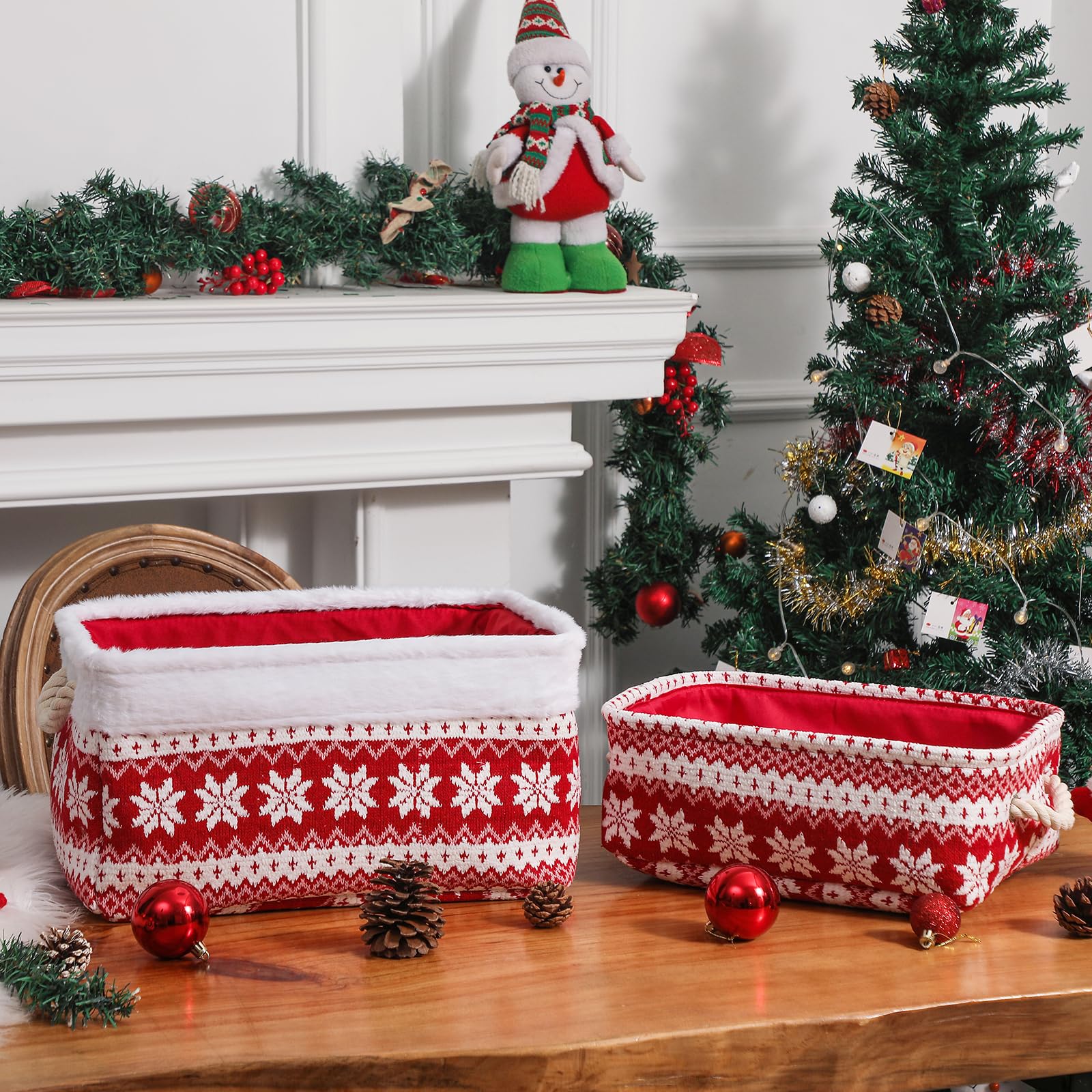 INough Weihnachts-Ornament-Aufbewahrungsbox | Zusammenklappbar, Wasserabweisend | Für Kugeln & Deko (ca. 35x27x12 Cm)