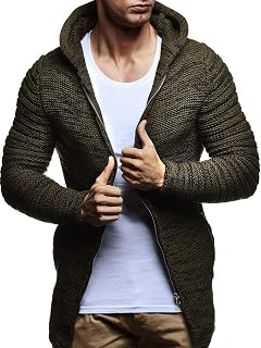 Leif Nelson LN20741 Men's Zip Knit Hoodie Slim Fit