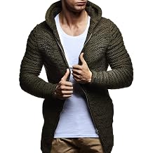 Leif Nelson LN20741 Mens Zip Knit Hoodie Slim Fit