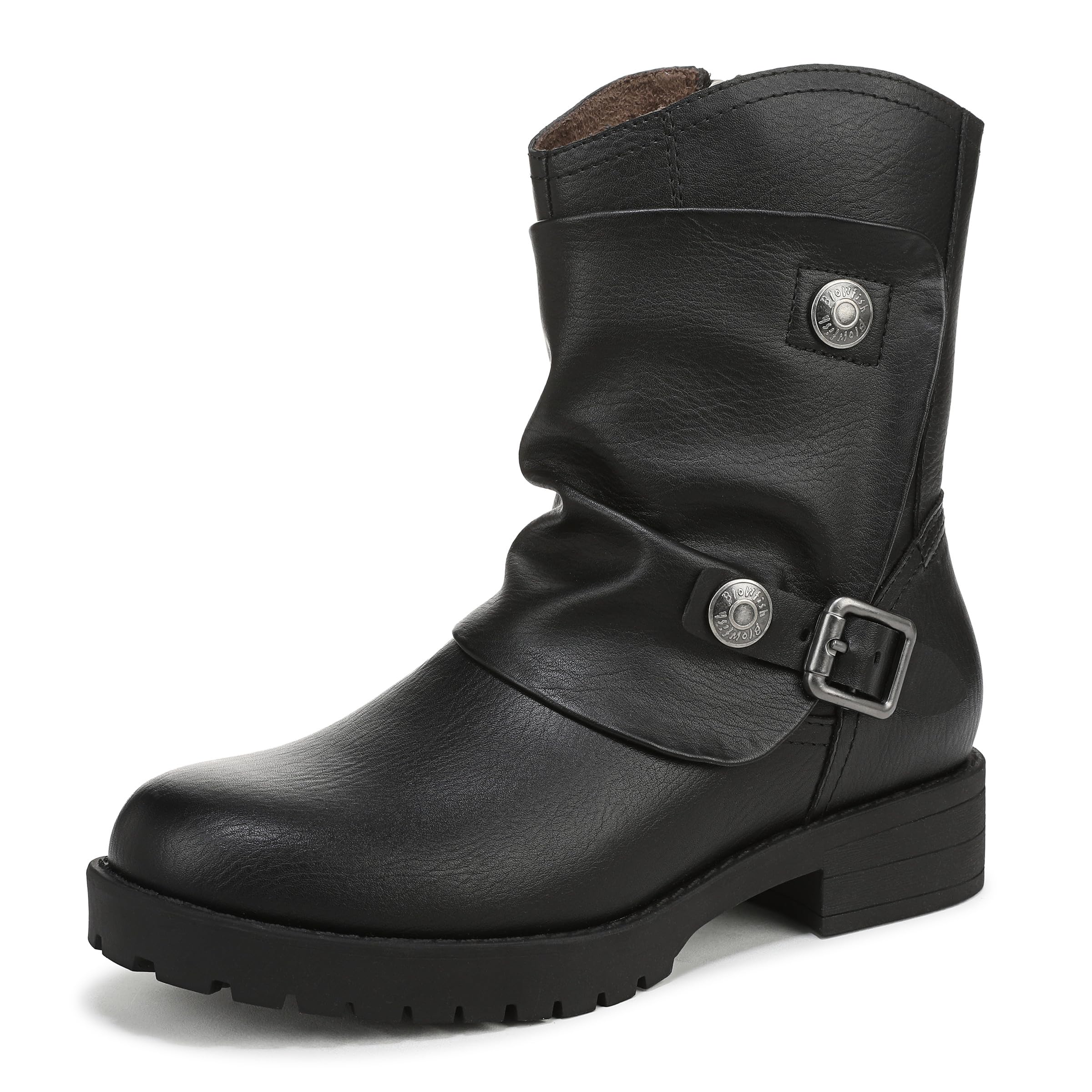 Blowfish Women's Dallas Ankle Biker Boots, Black, Medium Fit, UK 9