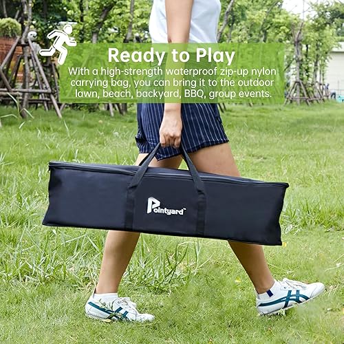 Miniatura 8 de Pointyard Juego de croquet para seis jugadores de 32 pulgadas, regulación [marrón vintage] juego de croquet con mazos de madera/bola