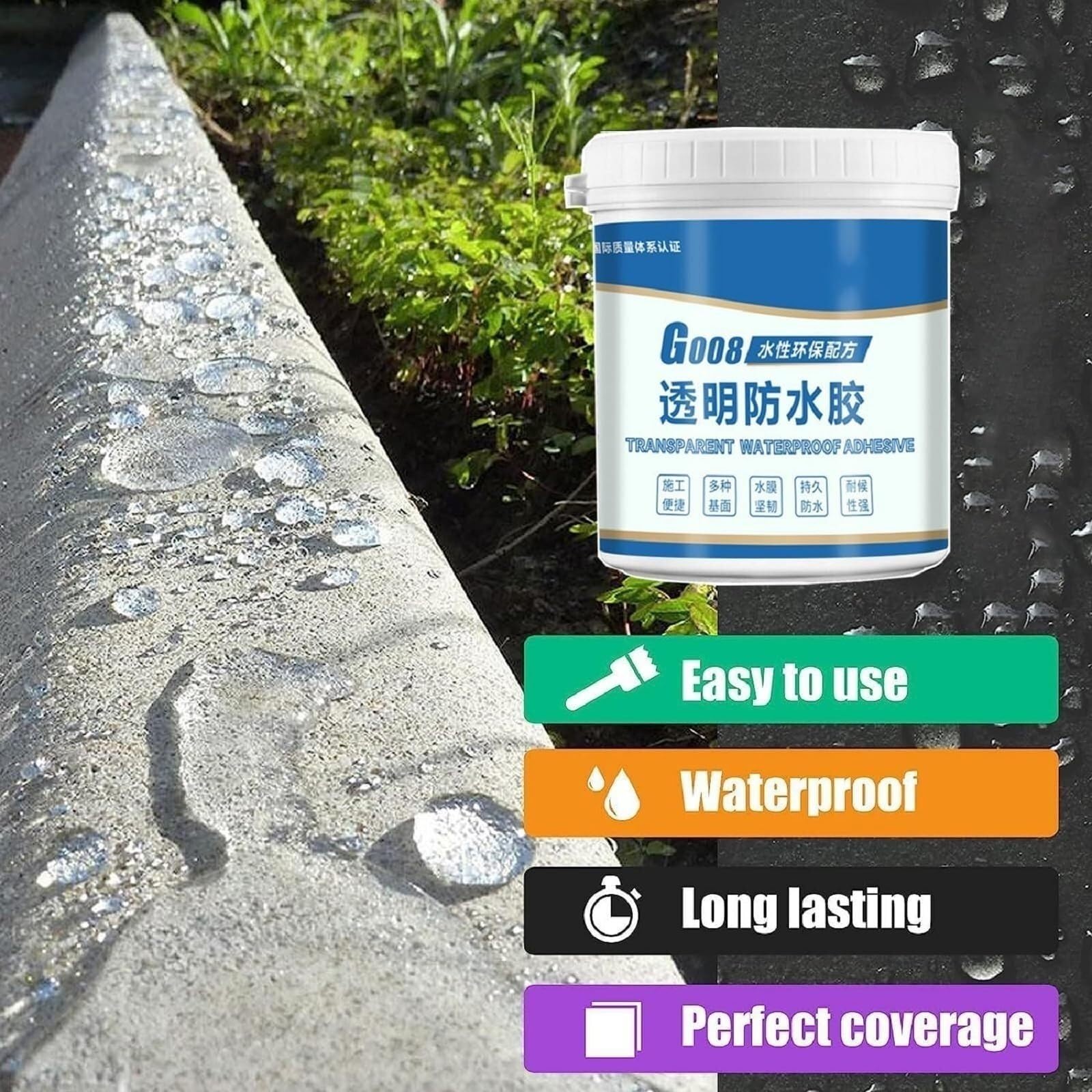 Ensemble de colle imperméable Cap Cut (gant, grattoir, brosse, rouleau) G008 Mastic transparent Colle transparente Agent imperméable invisible Revêtement anti-fuite (Color : A-350G*2)