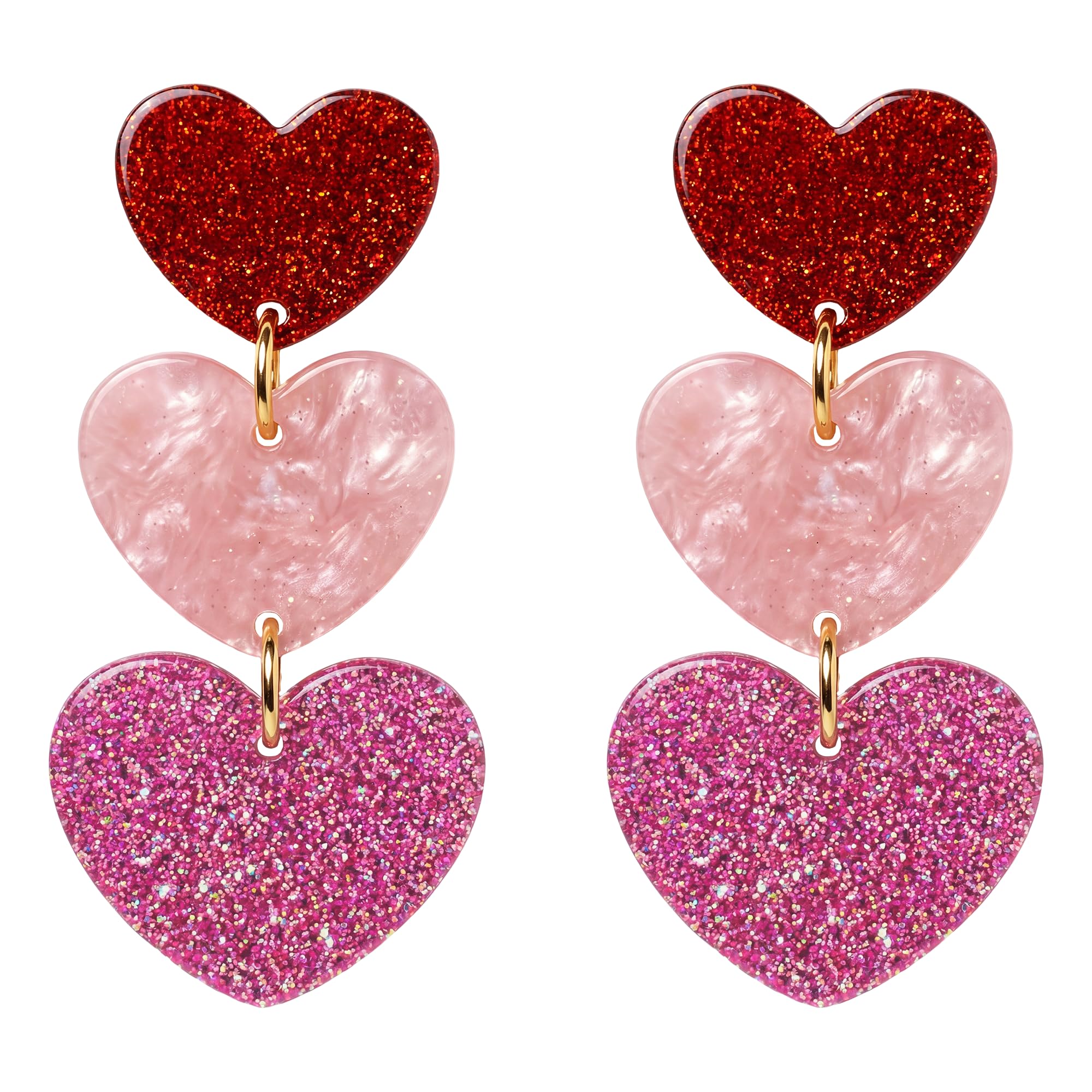 Valentines Day Outfit Women - Heart Earrings for Her Valentines Day Gifts for Her - Valentines Shirts Dress