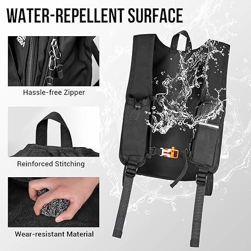 Miniatura 7 de FUNANASUN Mochila de senderismo impermeable plegable ultraligera de 16L para mujeres y hombres, mochila pequeña para senderismo, viajes, negro