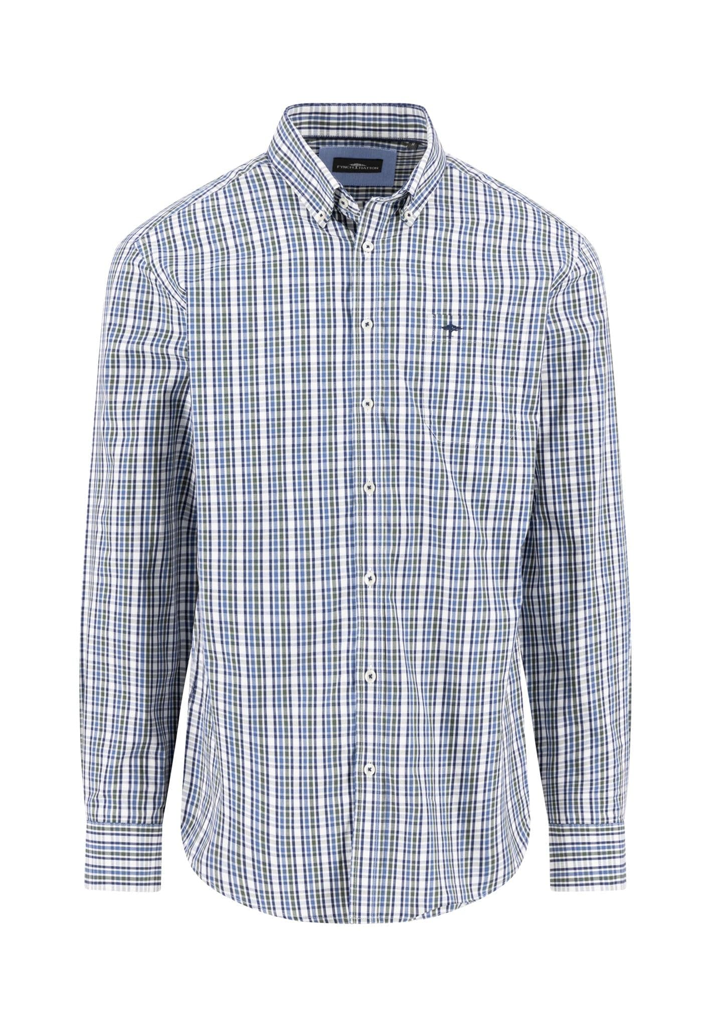 Fynch-Hatton Men's Green 15145750 Long Sleeve Shirt 2XL Grey