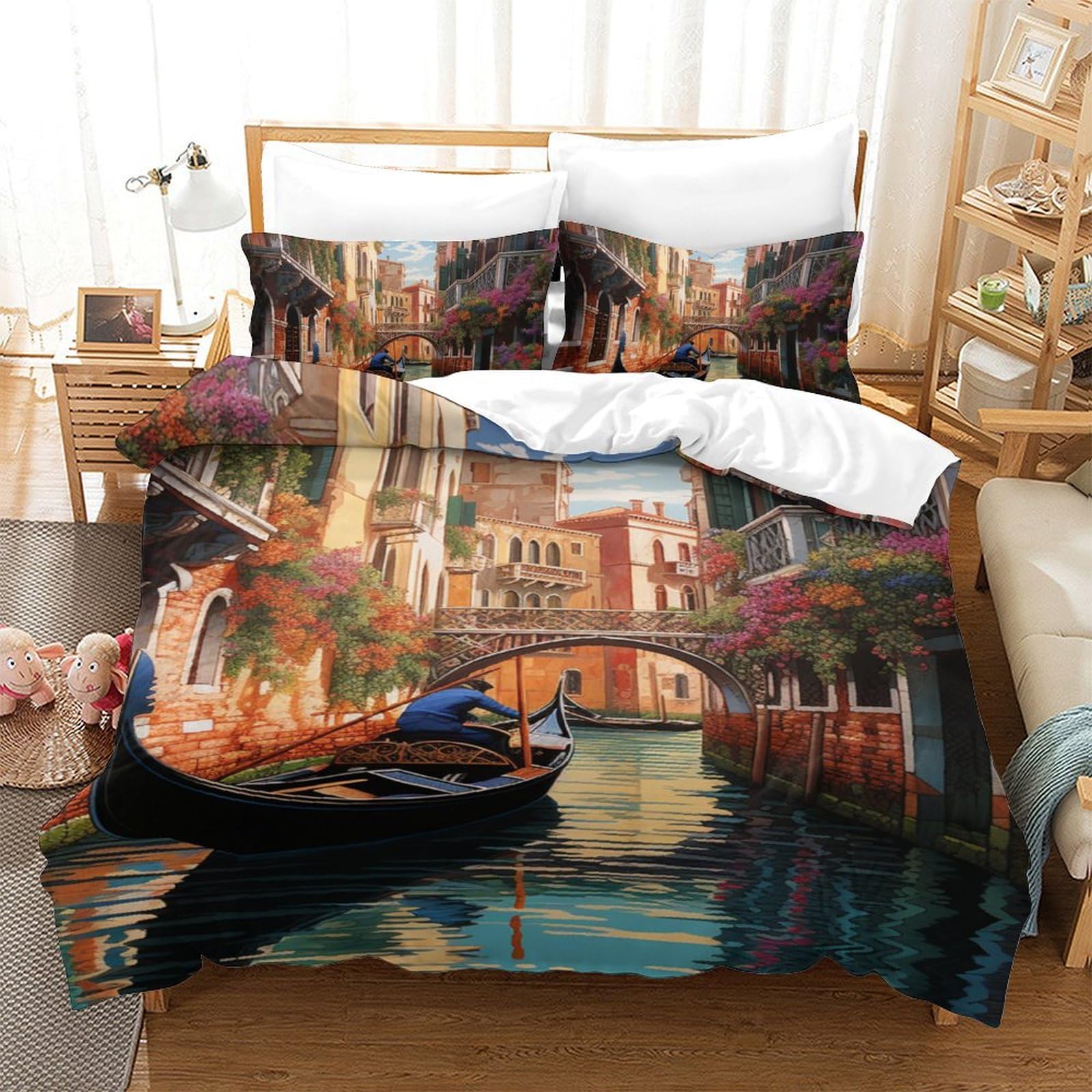 Parure de lit Venise en microfibre housse de couette 140x200cm