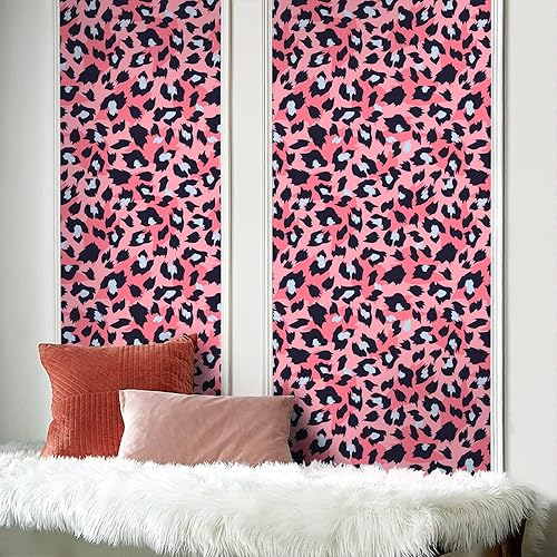 Ismoon 16.1''x118'' Leopard Wallpaper Cheetah Print Peel and Stick Wallpaper