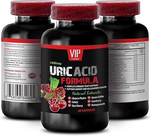 Uric Acid Flush Natural - Limpiador de ácido úrico - Fórmula de ácido úrico - Limpieza y desintoxicación de ácido úrico, cúrcuma, arándano, granada,