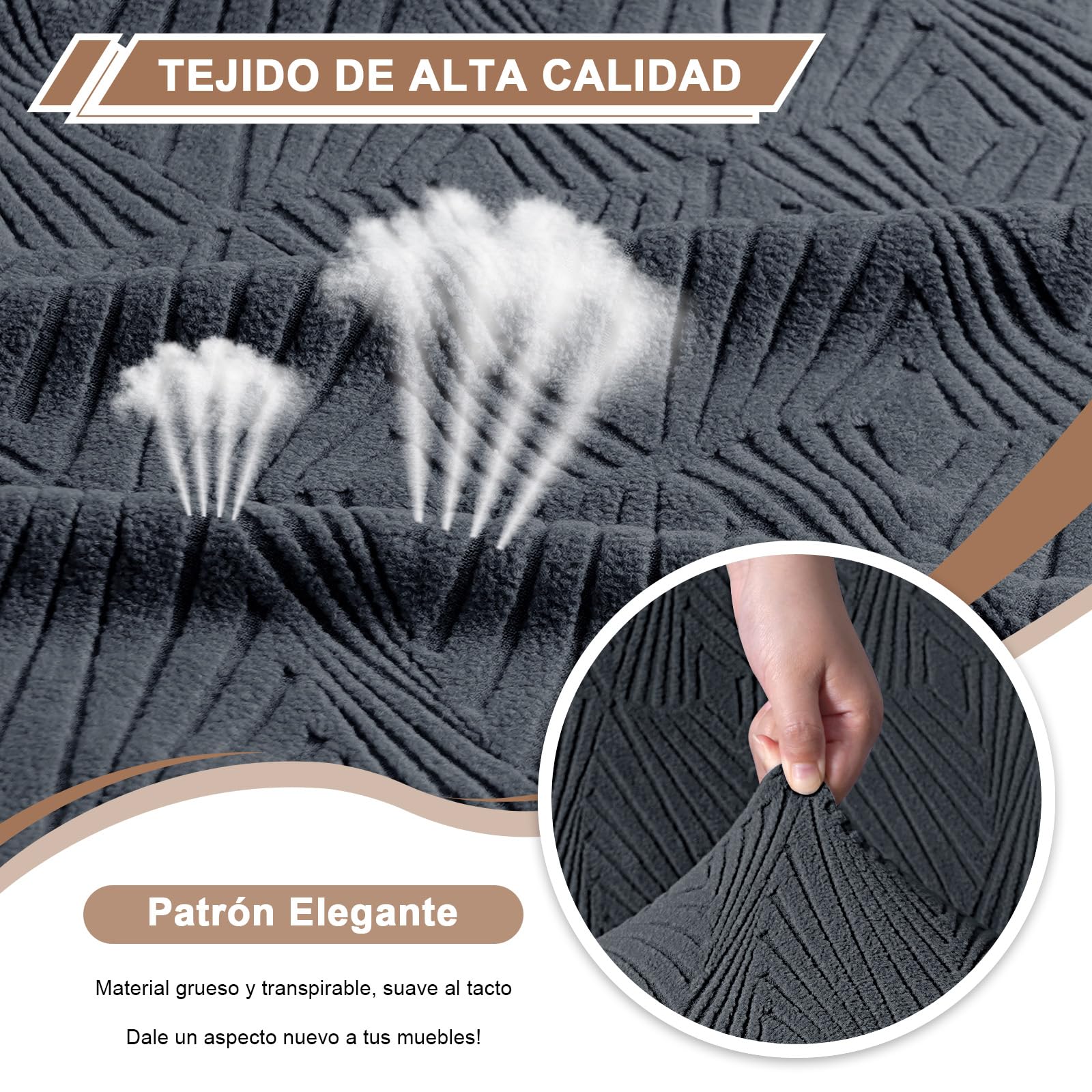 TAOCOCO Fundas Asiento Sofa Ajustables, Fundas para Cojin Sofá Chaise Long