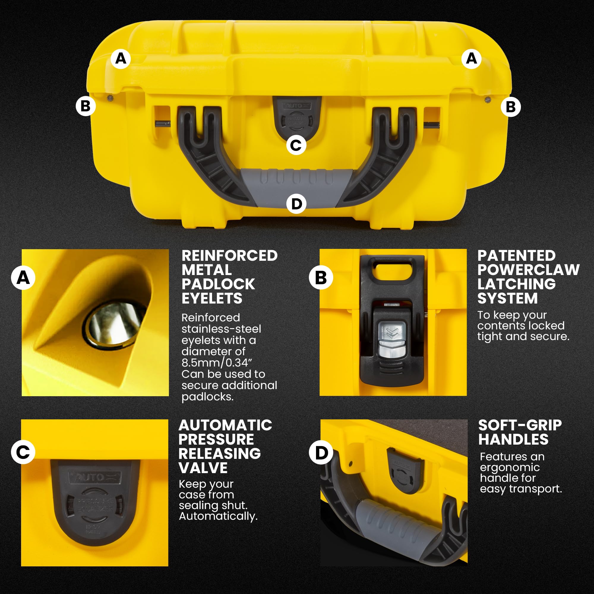 NANUK Custodia rigida impermeabile 905 con inserto in schiuma - Giallo