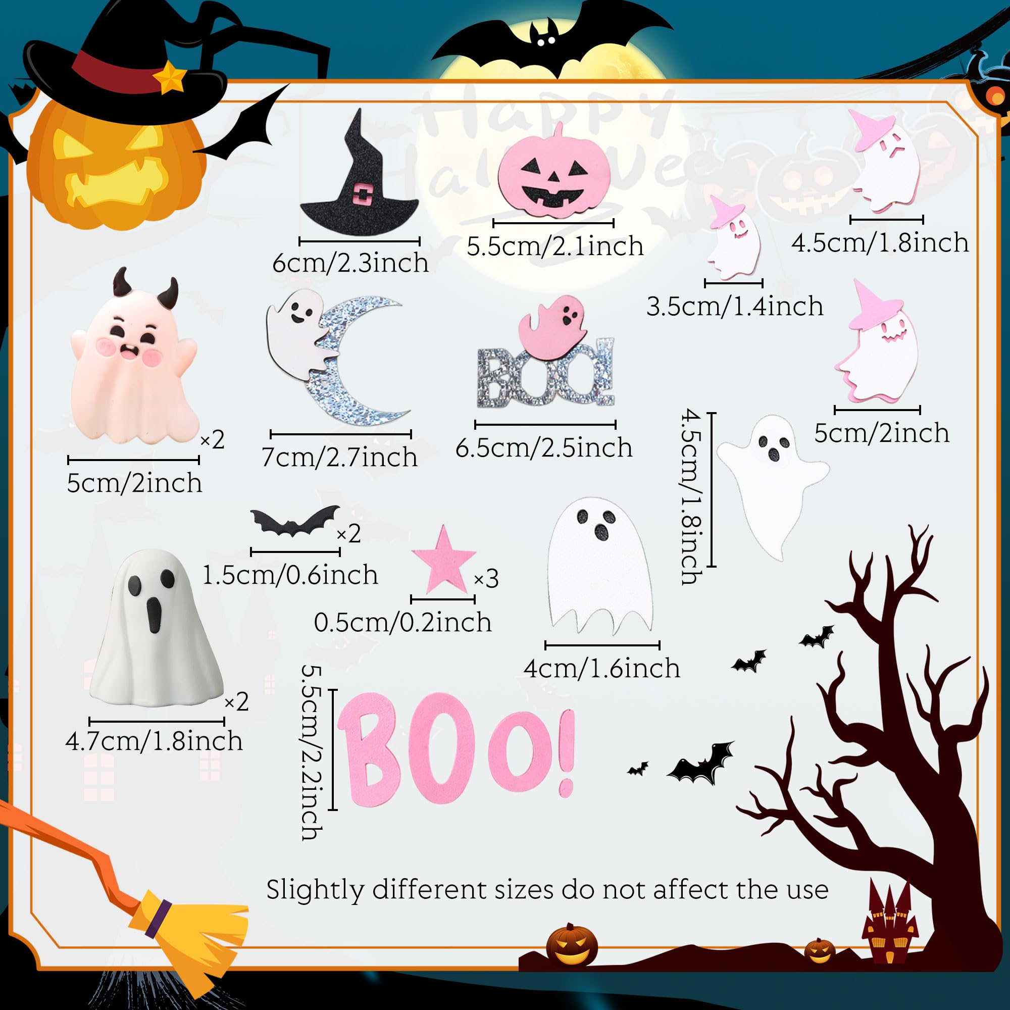 JeVenis Spooky One Cake Topper Pink Halloween Decor Pink Halloween Cupcake Toppers Little Boo Ghost Cake Decoration - Image 3