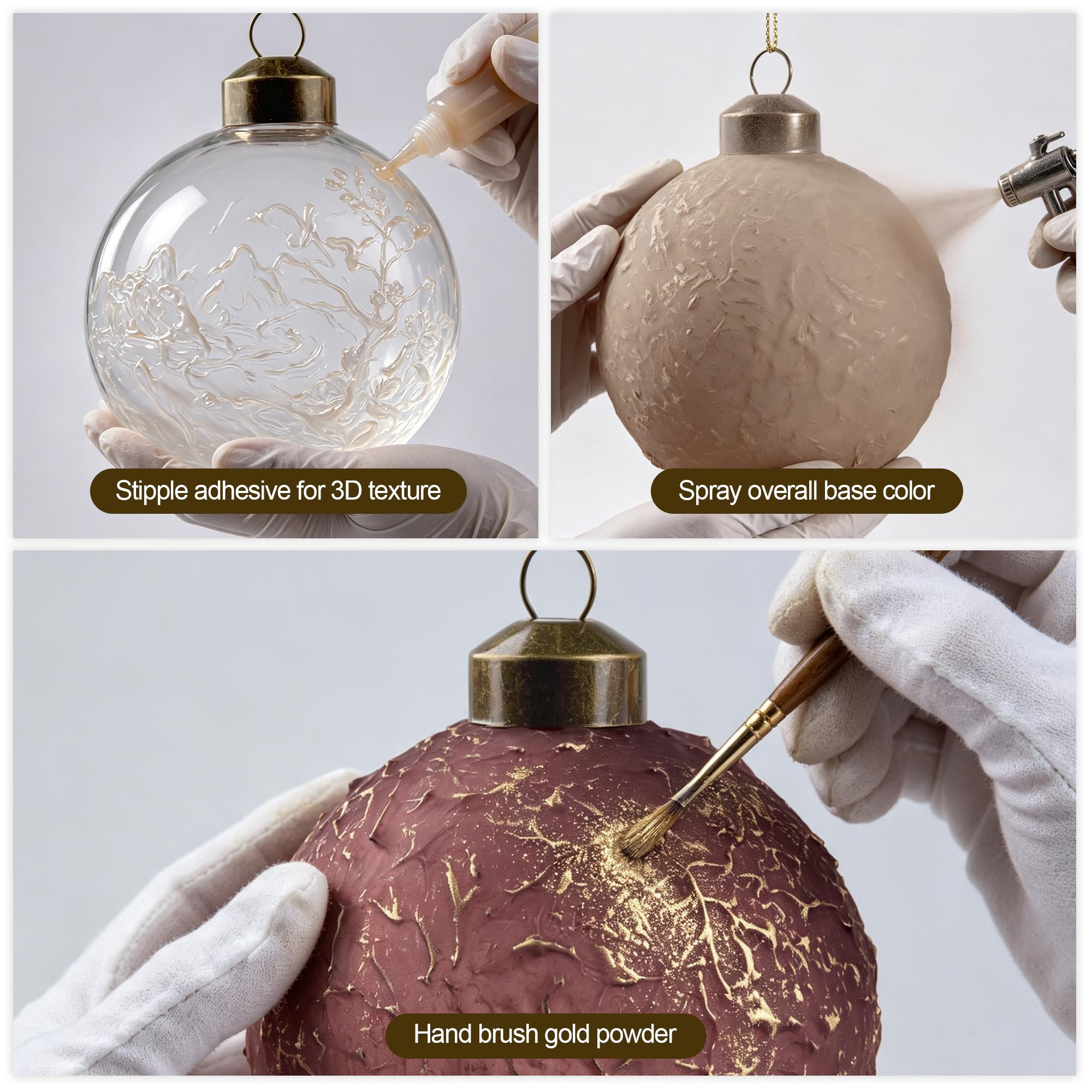 DN DECONATION Palla di Natale increspata, ornamenti da appendere per albero