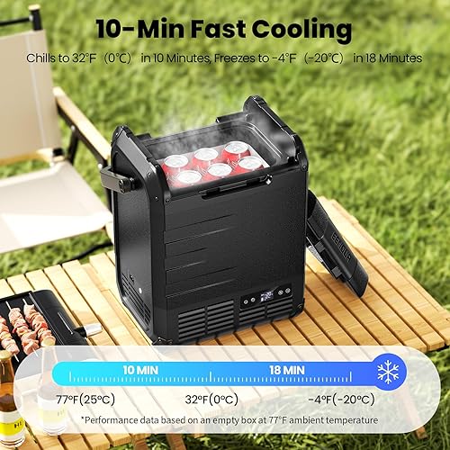 Miniatura 3 de EENOUR Refrigerador de coche D10 de 12 voltios, congelador portátil de 10.6 cuartos de galón10 L, enfriador eléctrico de compresor, -4  50 , 1224 V
