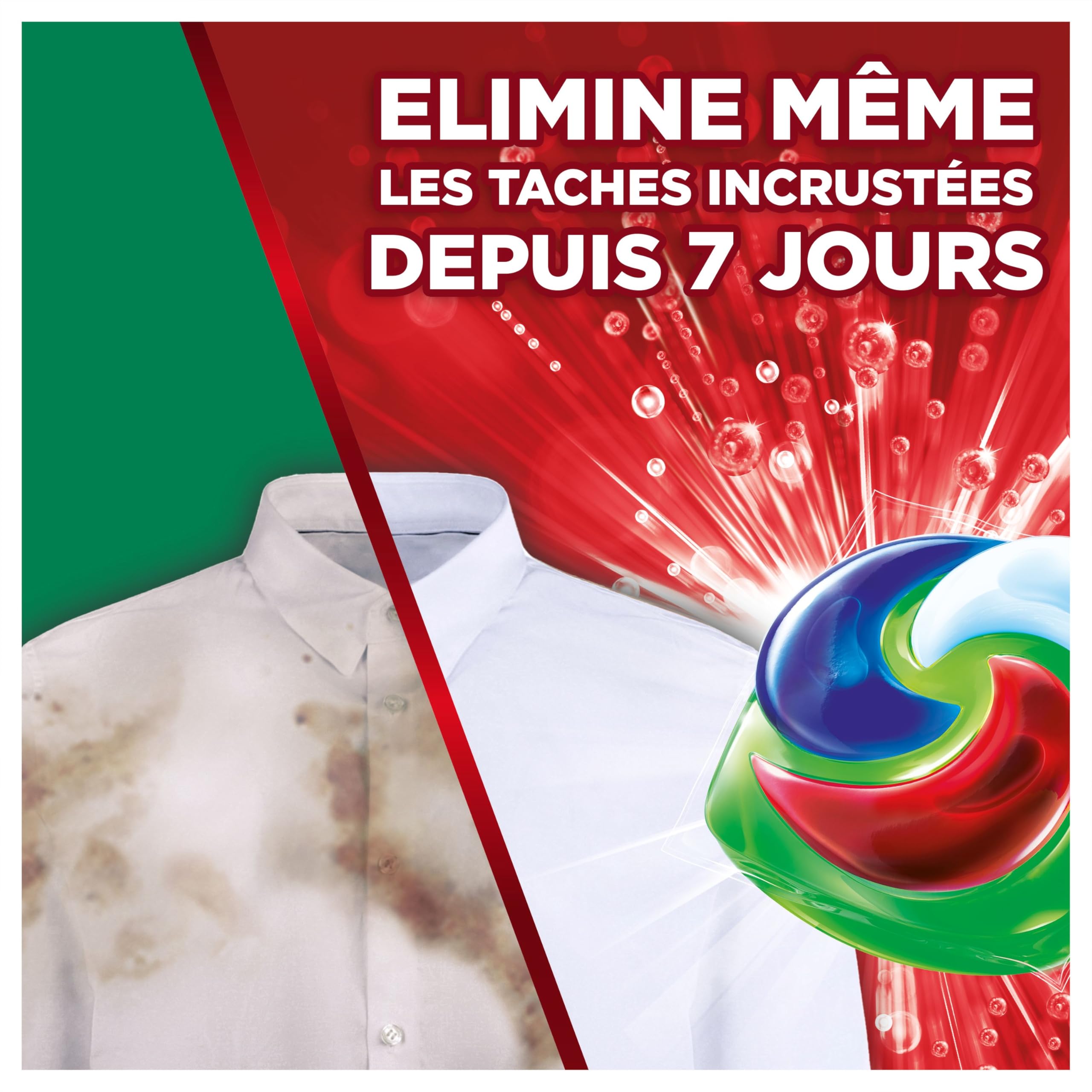 Ariel Pods 4en1 +Ultra Détachant, Lessive en Capsules, 88 Lavages (44x2), Élimine Même les Tâches Incrustées Depuis 7 Jours, Dissolution Rapide Même à Froid, Fabriqué en France