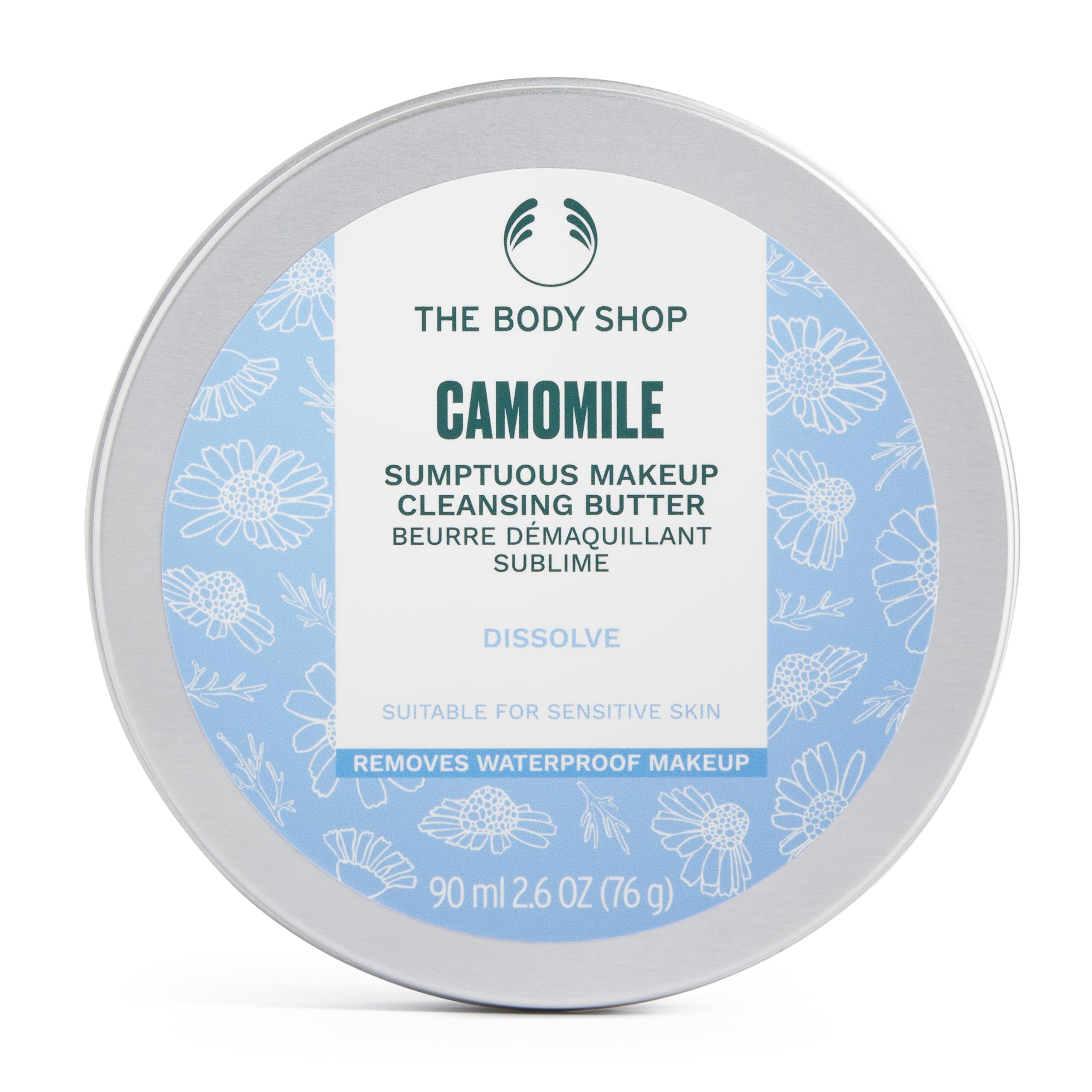 The Body Shop Camomile Cleansing Butter 90ml | Makeup Remover for Face, Lips, and Eyes | Hydrating Facial Cleanser for Sensitive Skin | Vegan Cleansing Balm