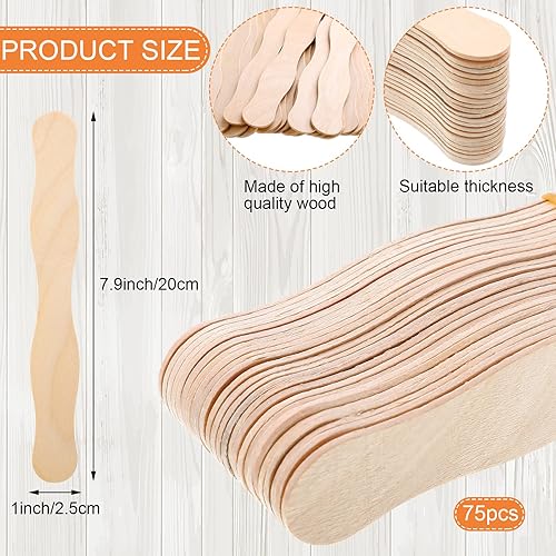 Miniatura 3 de Palitos de madera ondulados, cartulina blanca en blanco, cinta de doble cara, abanicos de iglesia para manualidades, pintura, abanicos de palo,