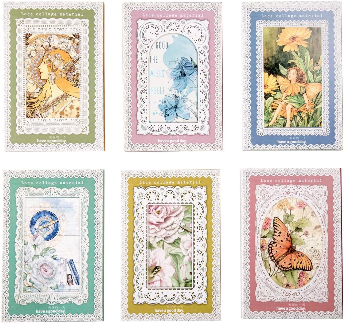 300 Sheets Vintage Scrapbook Paper Booklets, Botanical Ephemera