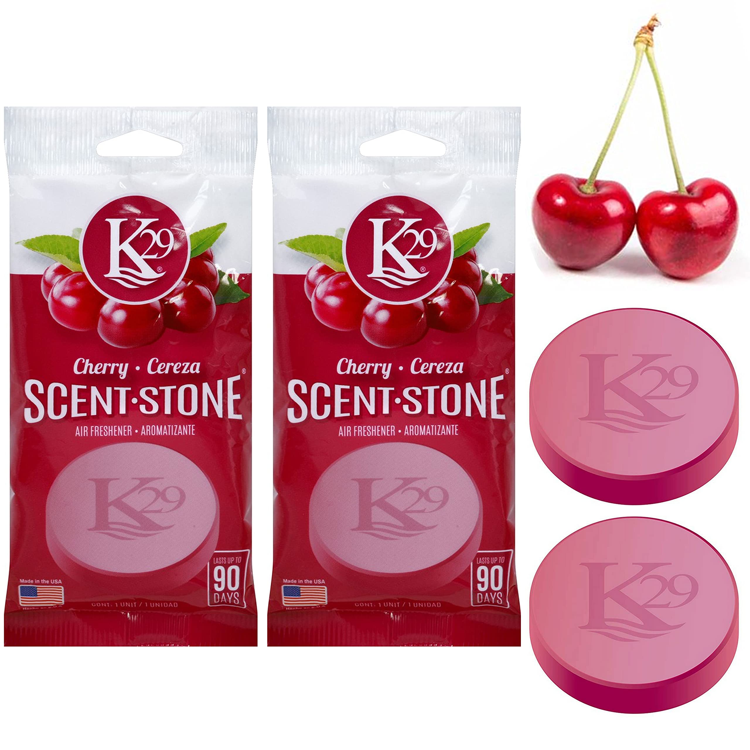 2 X Cherry Scent Stones K29 Keystone Natural Air Freshener Aroma Car Home Office Red Variable