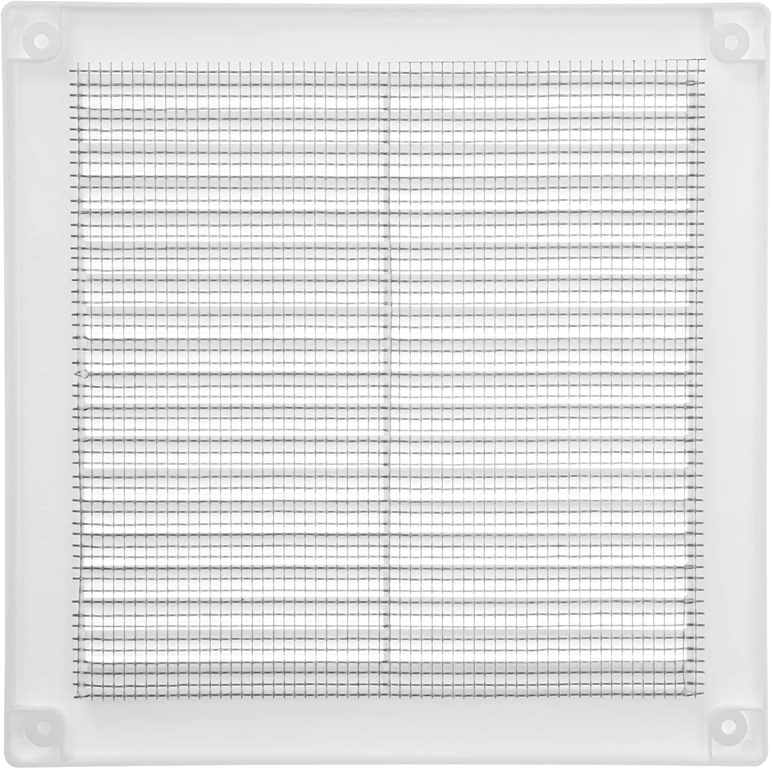 Vent Systems 6" x 6" Inch (Opening Dimensions) - Pack of 10 - Plastic White Soffit Vent Cover - Flat Square Air Vent Grille - Air Vent Deflector - HVAC 8" x 8" Inch (Overall Dimensions)