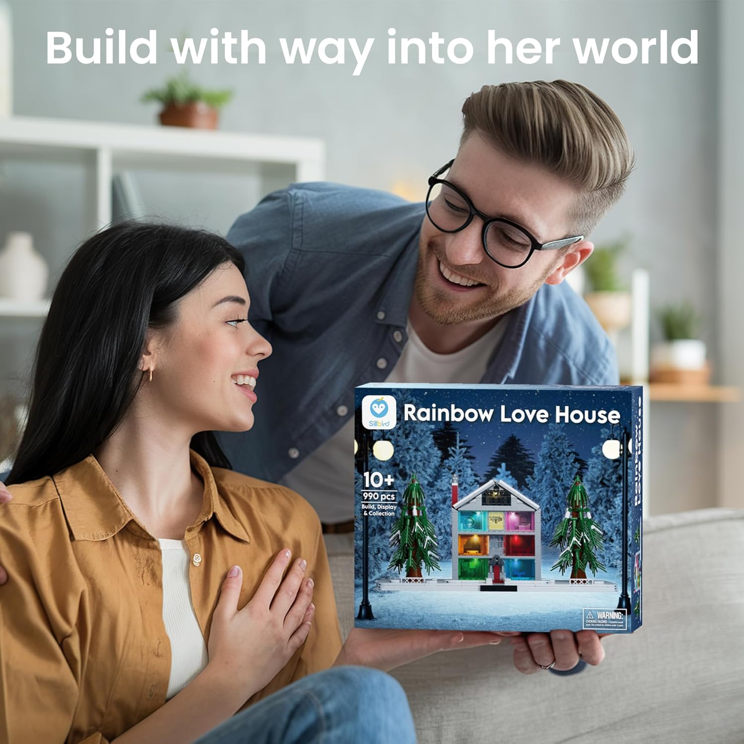 Sillbird Lover House Building Sets for Women & Girls, Buildable Model Kit with Led Light for Home Décor, Birthday Ideal Gift Toy for Adult, Girlfriend, Wife(990 Pieces)