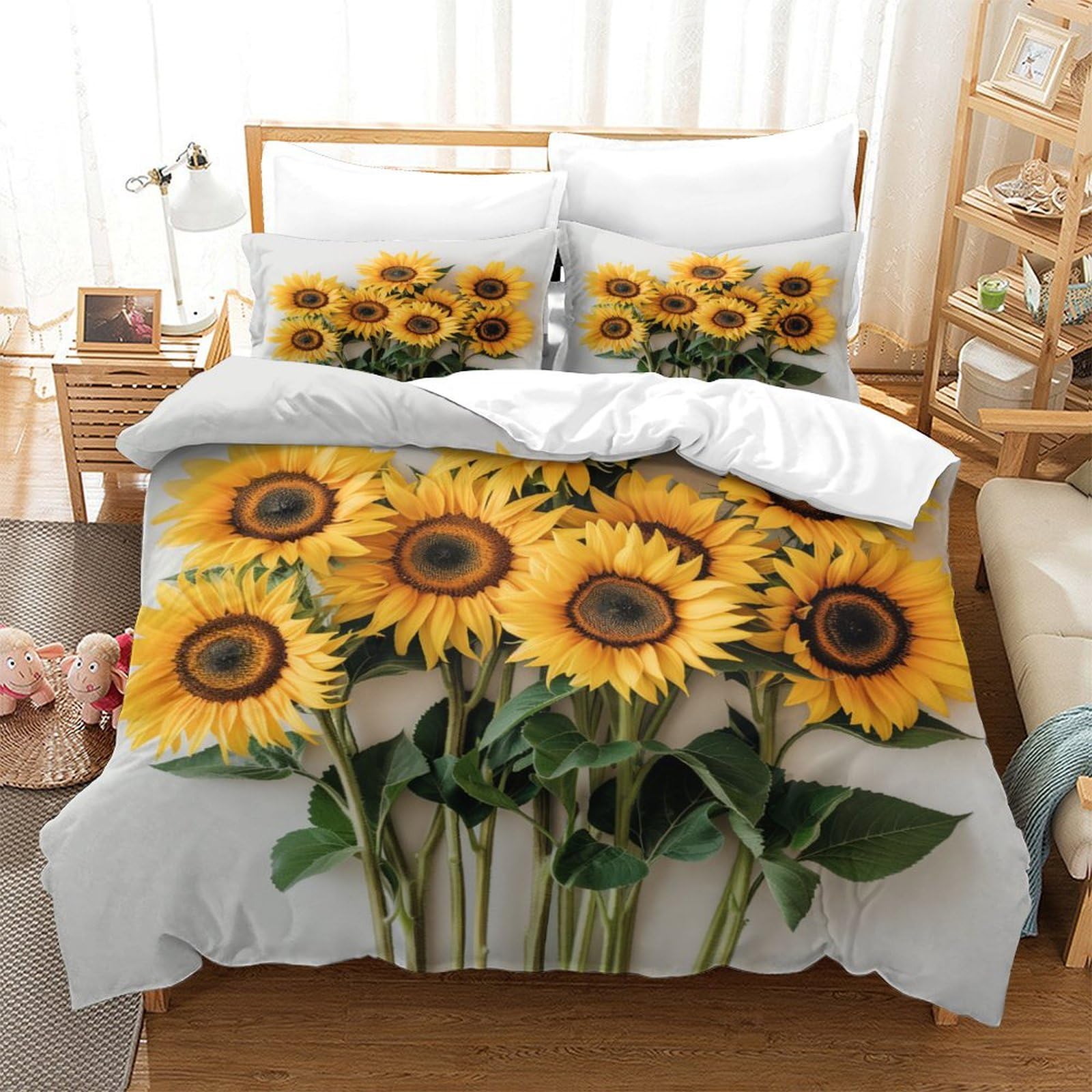 Housse de couette 140x200 SunFleur en microfibre douce et facile à repasser