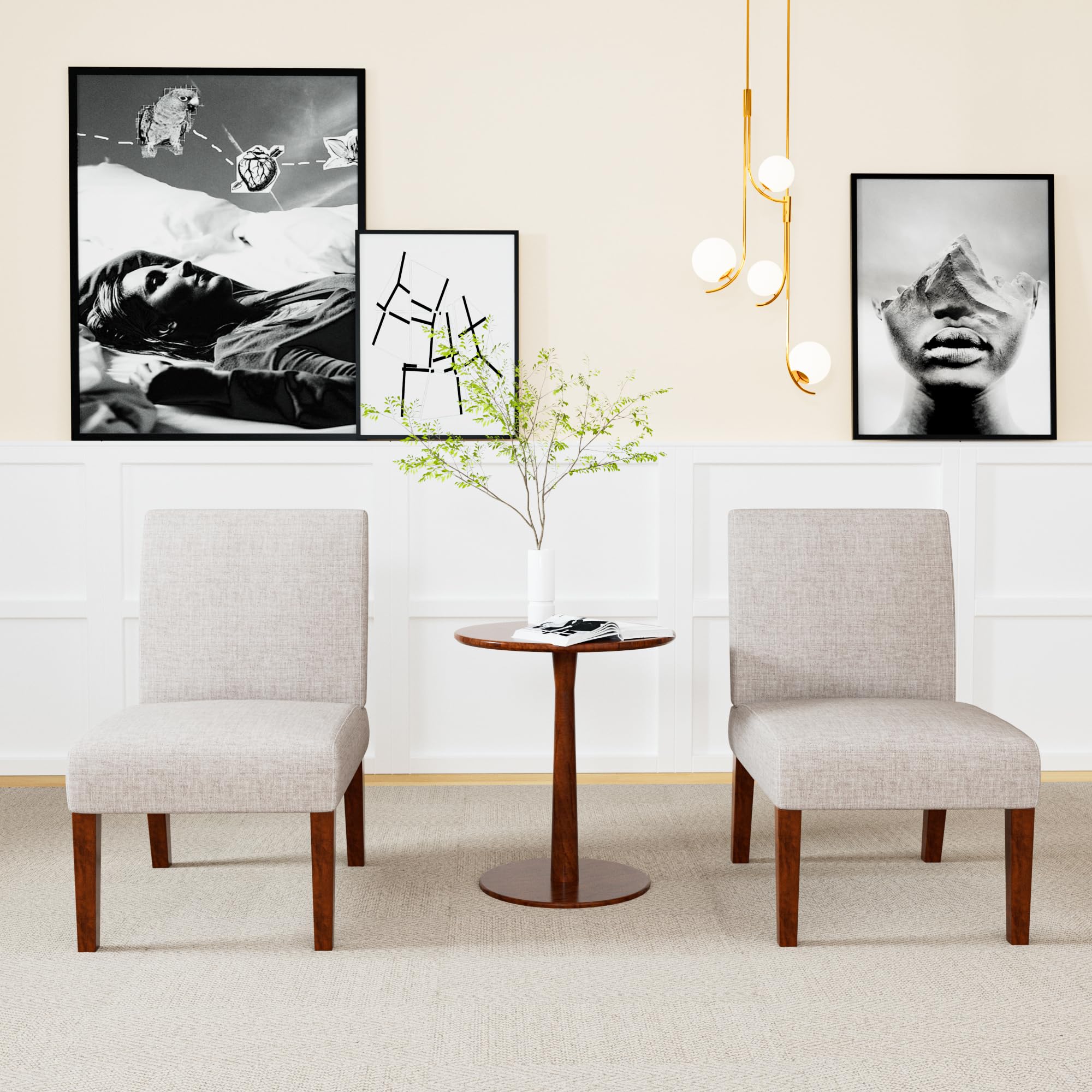 Amazon.com: Tassullo Set of 2 Accent Chairs with Matching Table  display picture 1