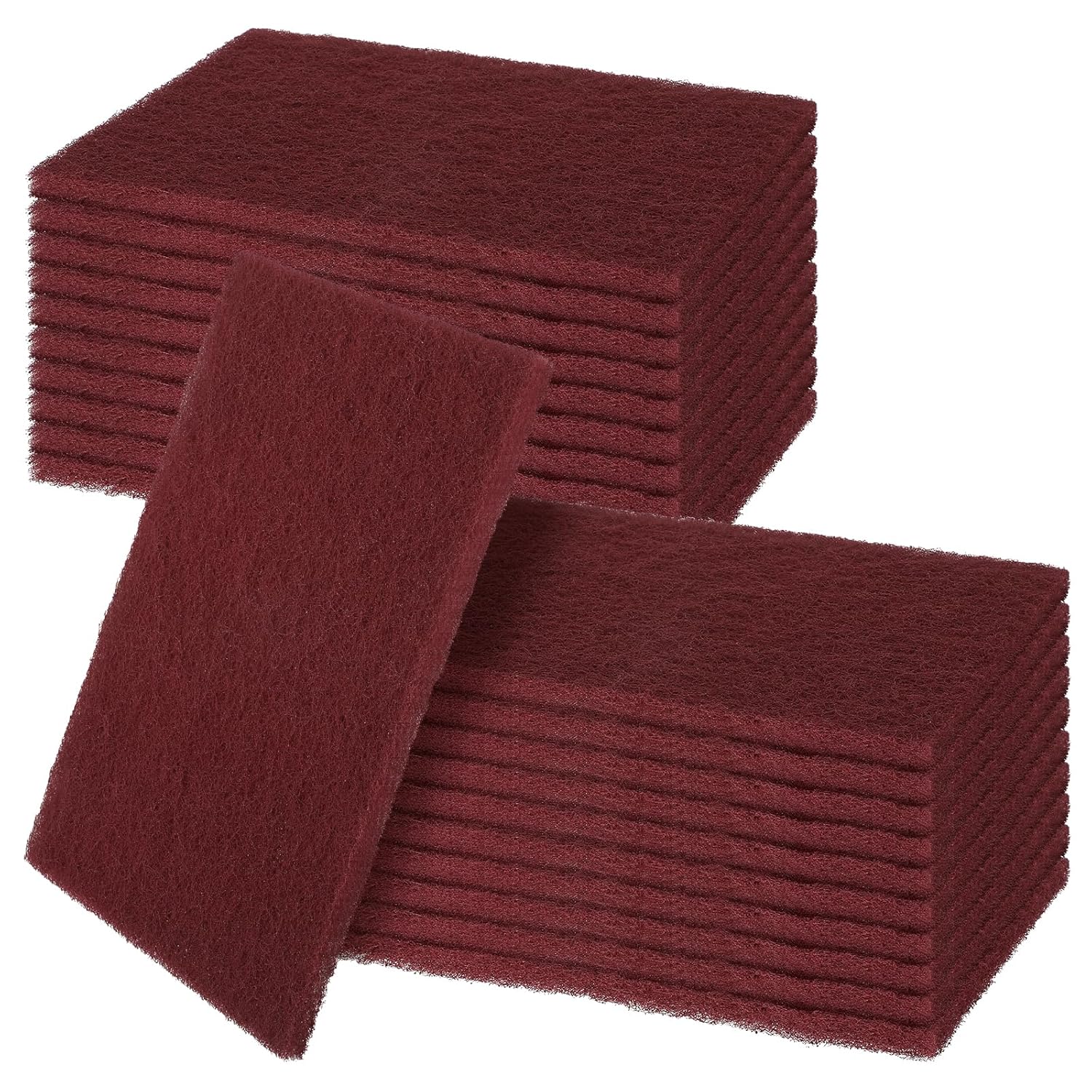 7447 General Purpose Scrub Pad, 20 Pcs Abrasive Scrub Pad, Maroon Brite Pads for Paint Prep, Scuffing, Scouring, Sanding, Adhesion Scratch