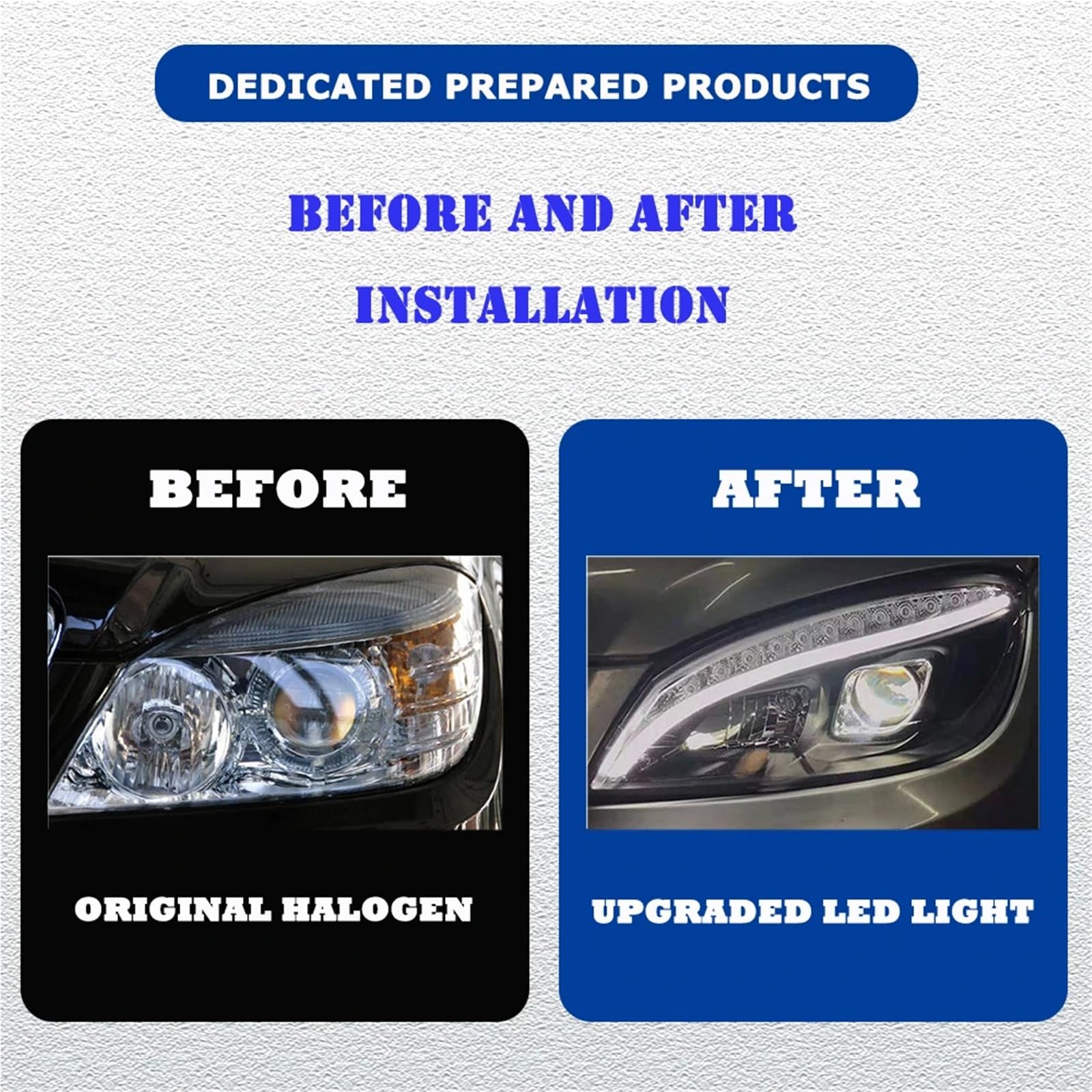 Pasuje do Merc//edes W204 07-11 EMARK Led DRL reflektor samochodowy montaż sygnału akcesoria samochodowe zmodyfikowana lampa reflektory LED(Low led high halogen)