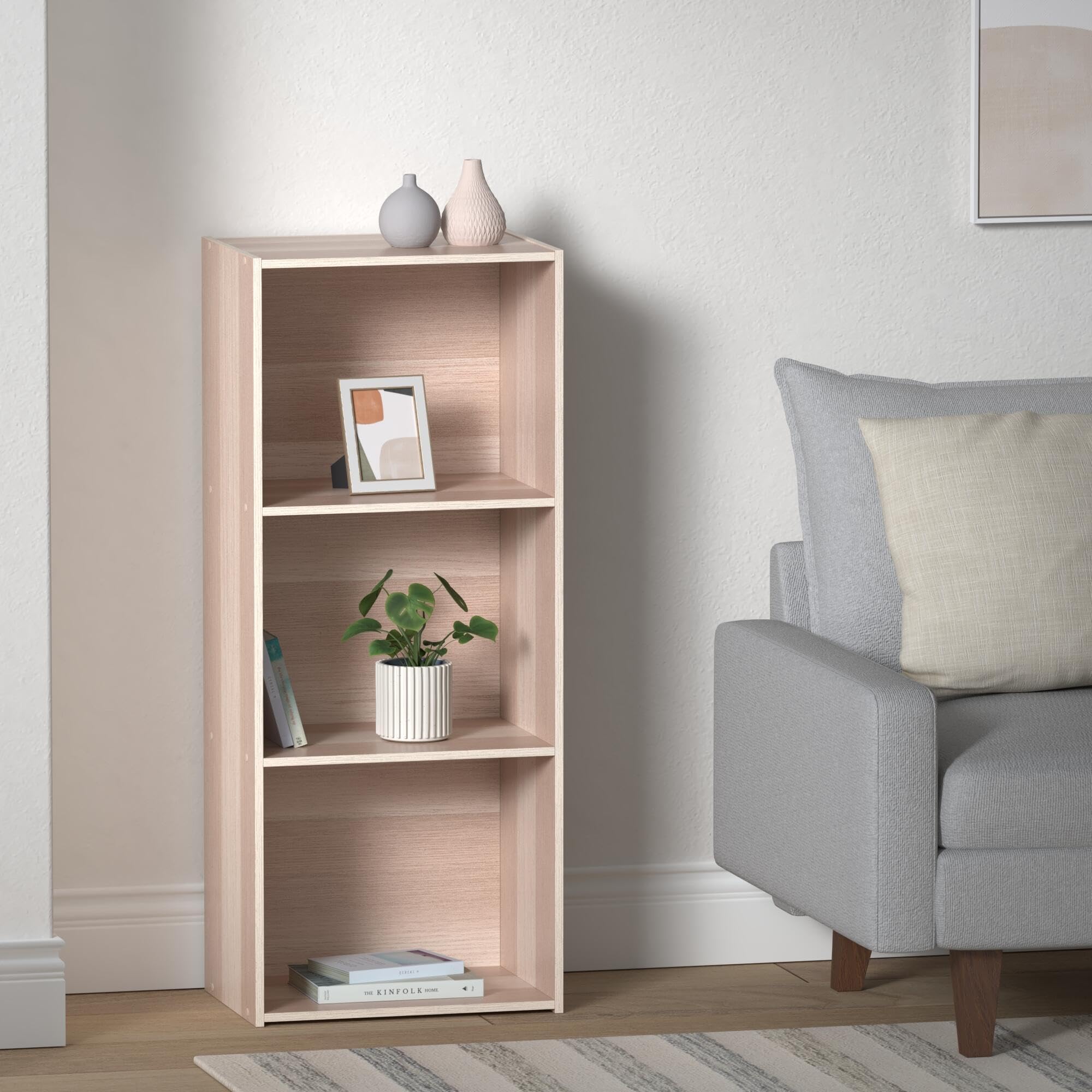 Scaffale Angolare Iris Ohyama 4 Ripiani - Legno, 41.5x29x116.6cm, Grigio - Per Soggiorno, Ufficio - Foto 3