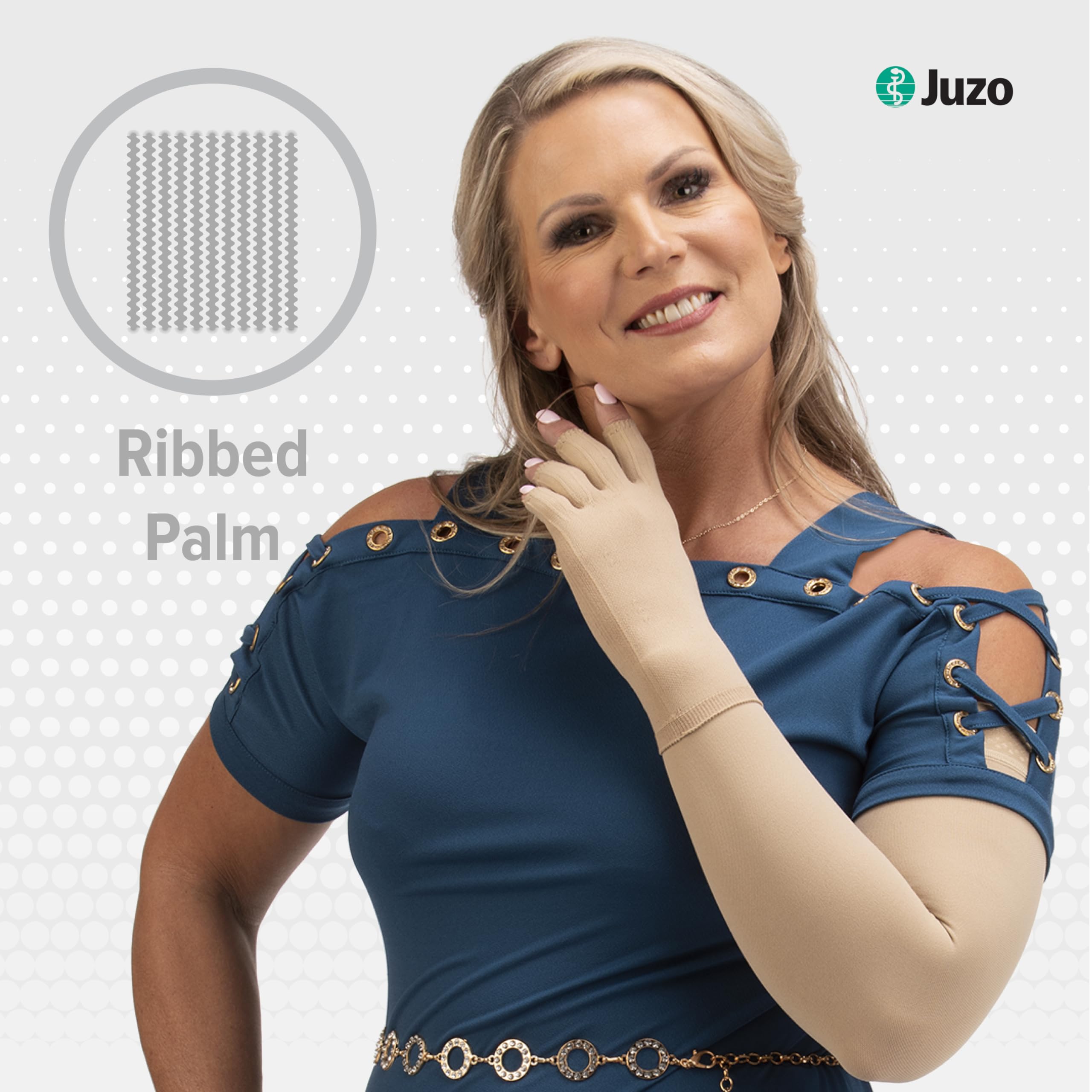 Juzo 15-20 mmHg Soft Seamless Gauntlet, Left Cinnamon, XL