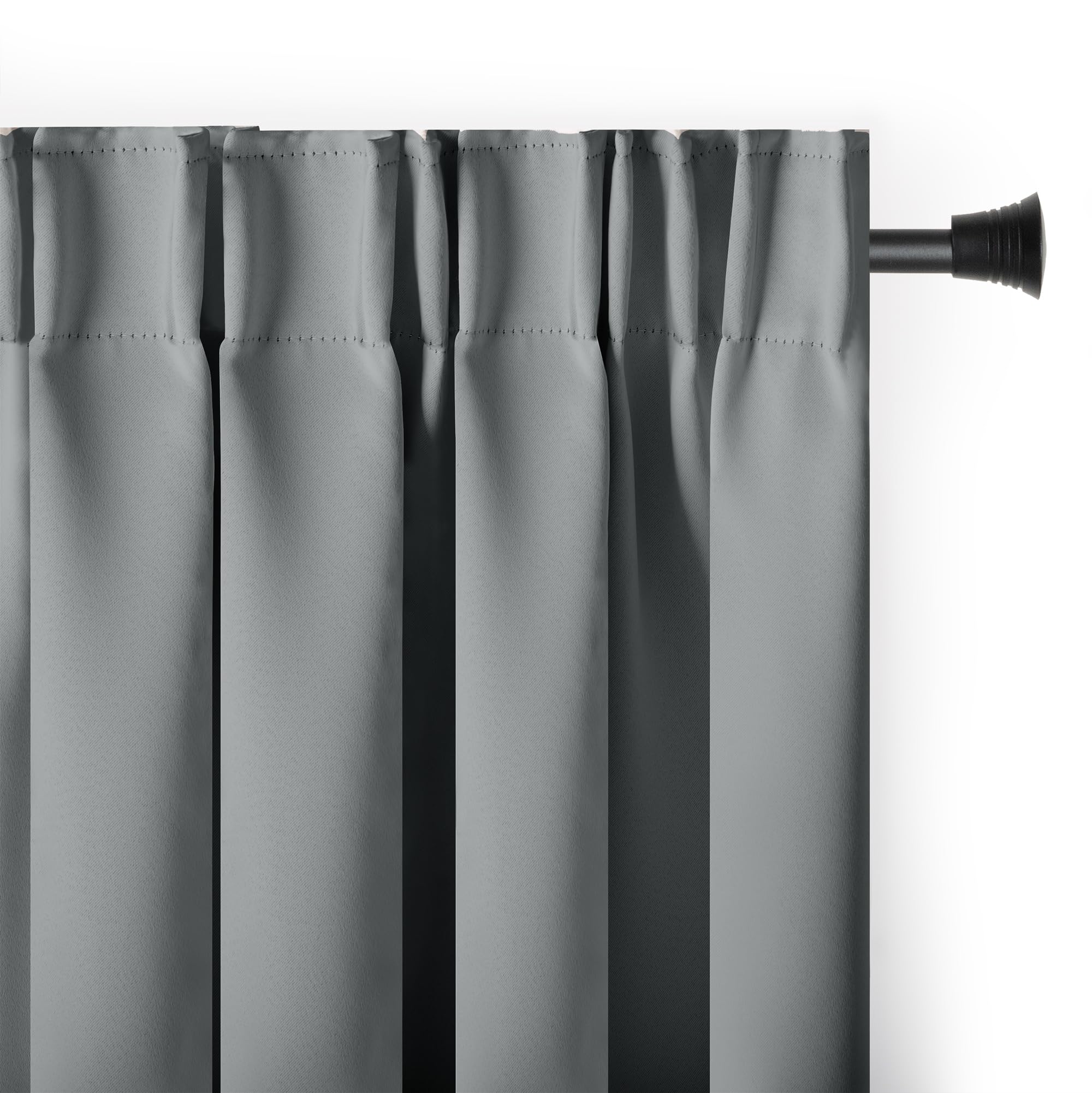 AmeliaHome Zasłona 140x270 cm szara zaciemniająca na taśmie Blackout