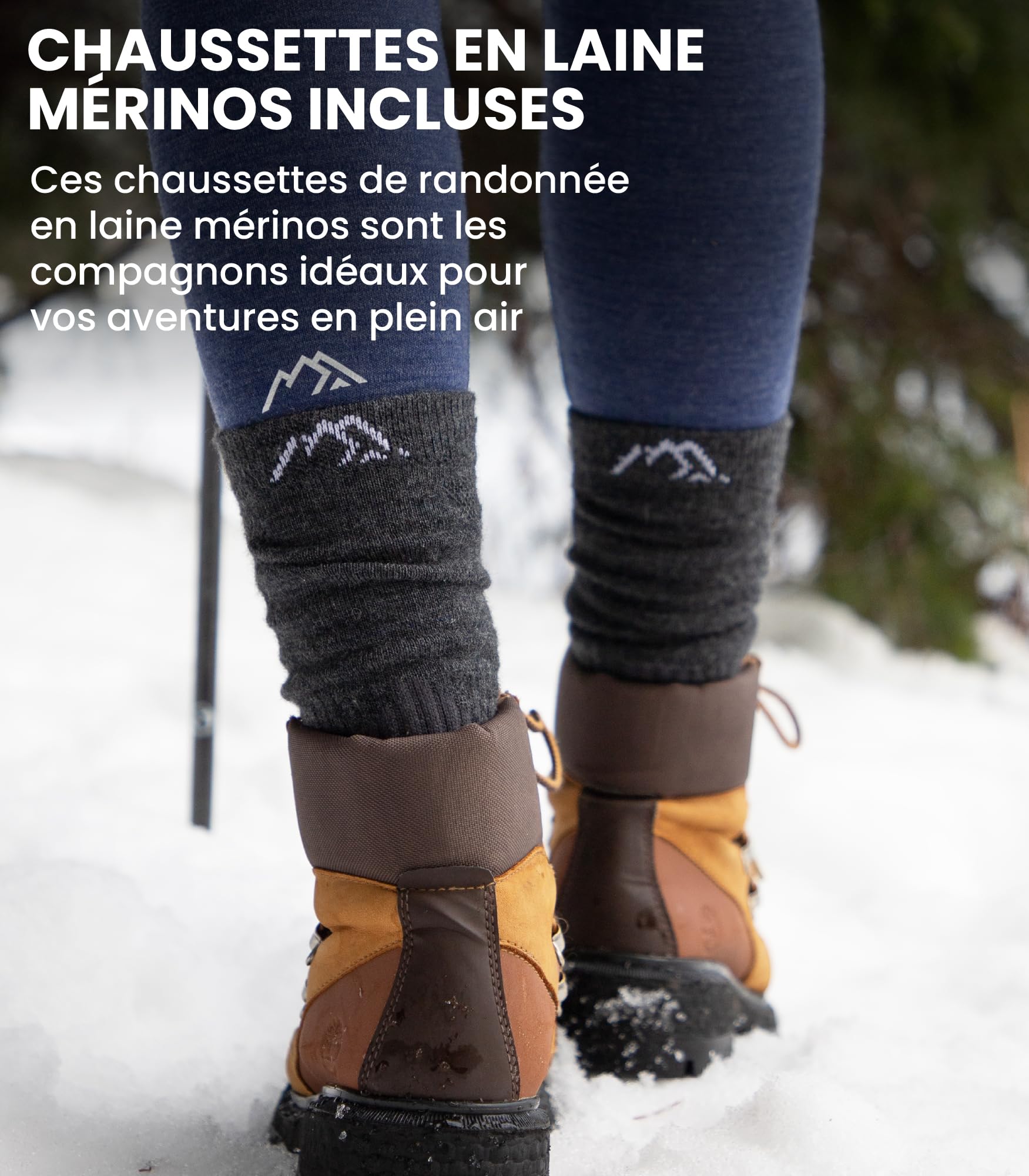 Merino.tech T Shirt Merinos Femme - Laine Merinos Chemise Femme + Chaussettes de randonnée en Laine Mérinos (Large, Creamy White V-Neck)