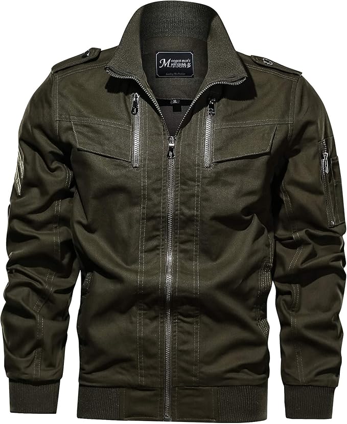 DHYZZ Men's Casual Military Jacket Cotton Army Jacket Amazon.co.uk