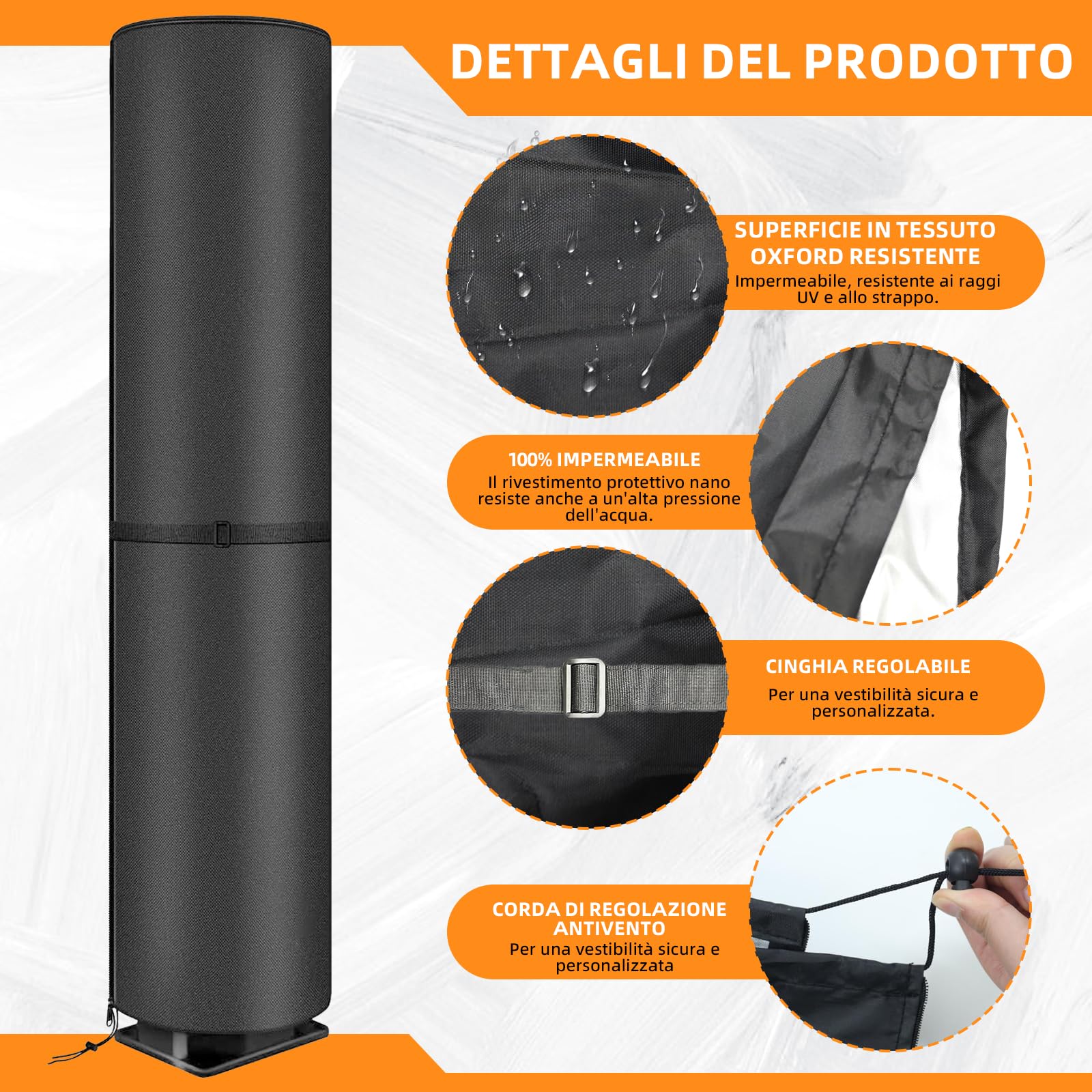 Copertura per doccia solare impermeabile, antivento, resistente ai raggi UV, in robusto tessuto Oxford, protezione per doccia da giardino, doccia esterna, doccia piscina 230x67 cm, nero